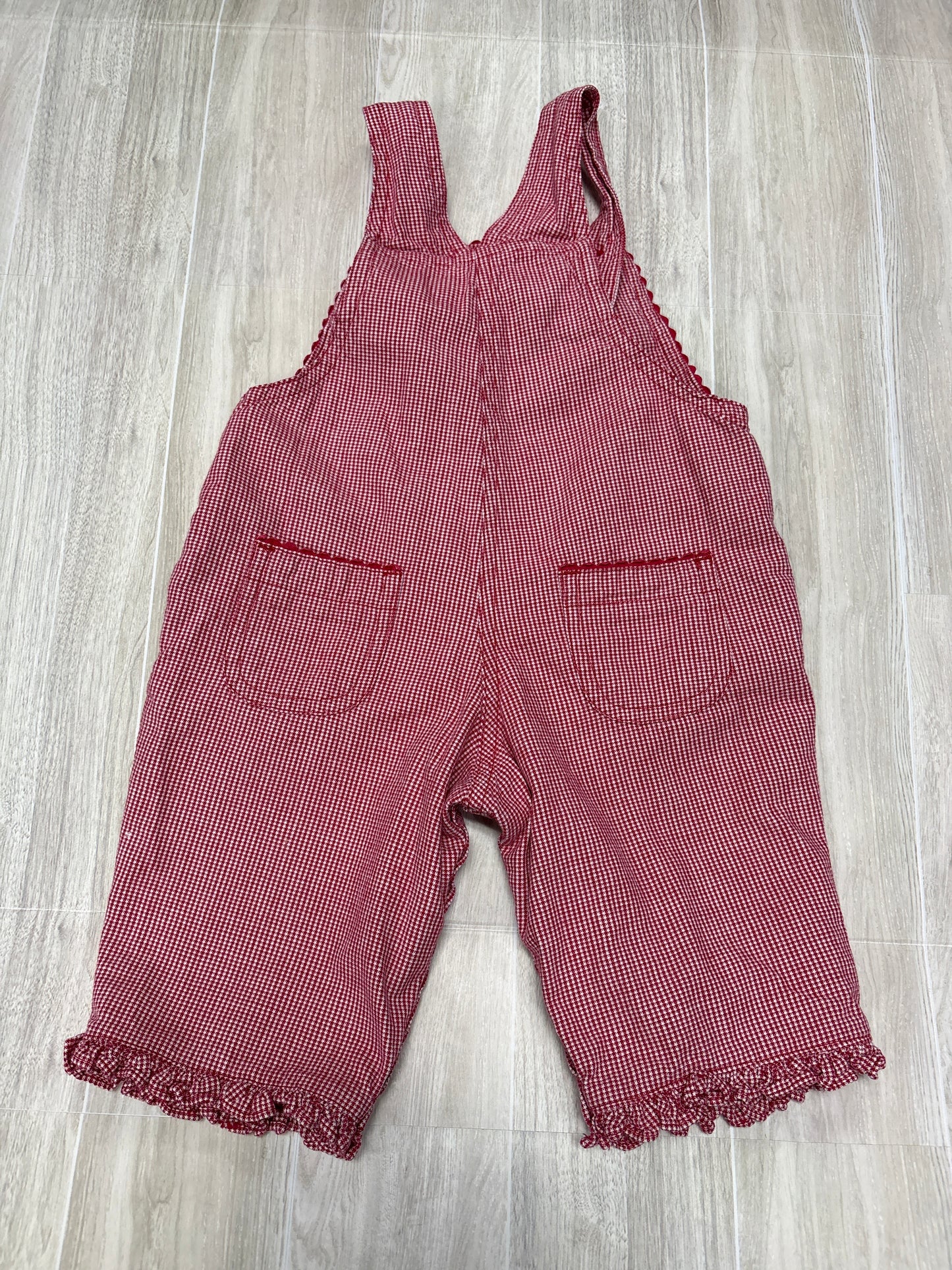 3/6m Red Gingham Overall - Blemish