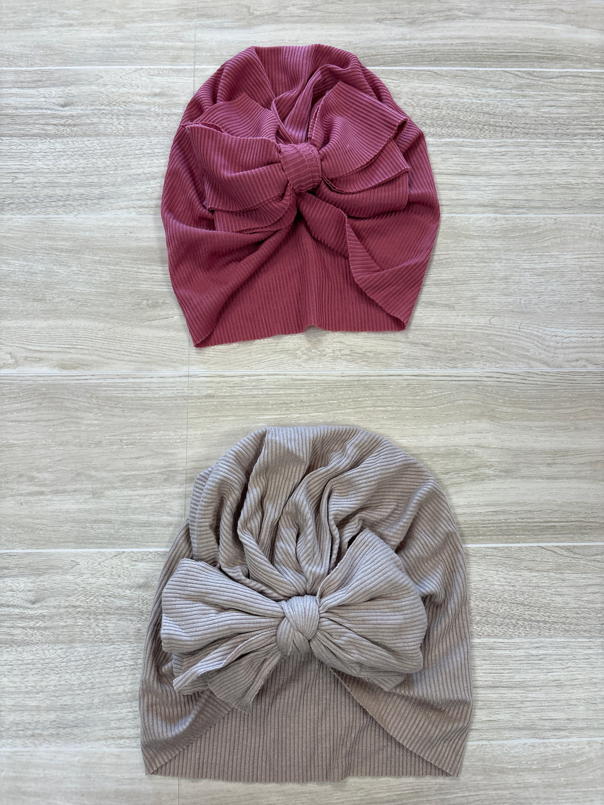 Infant Turban Bow Headwrap 2 Pack - Mauve/Mocha
