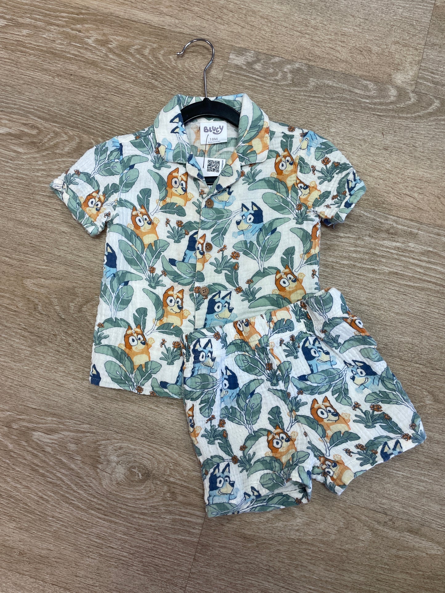 18m Bluey Muslin 2 Piece Shortie Set - Blemish on Shirt