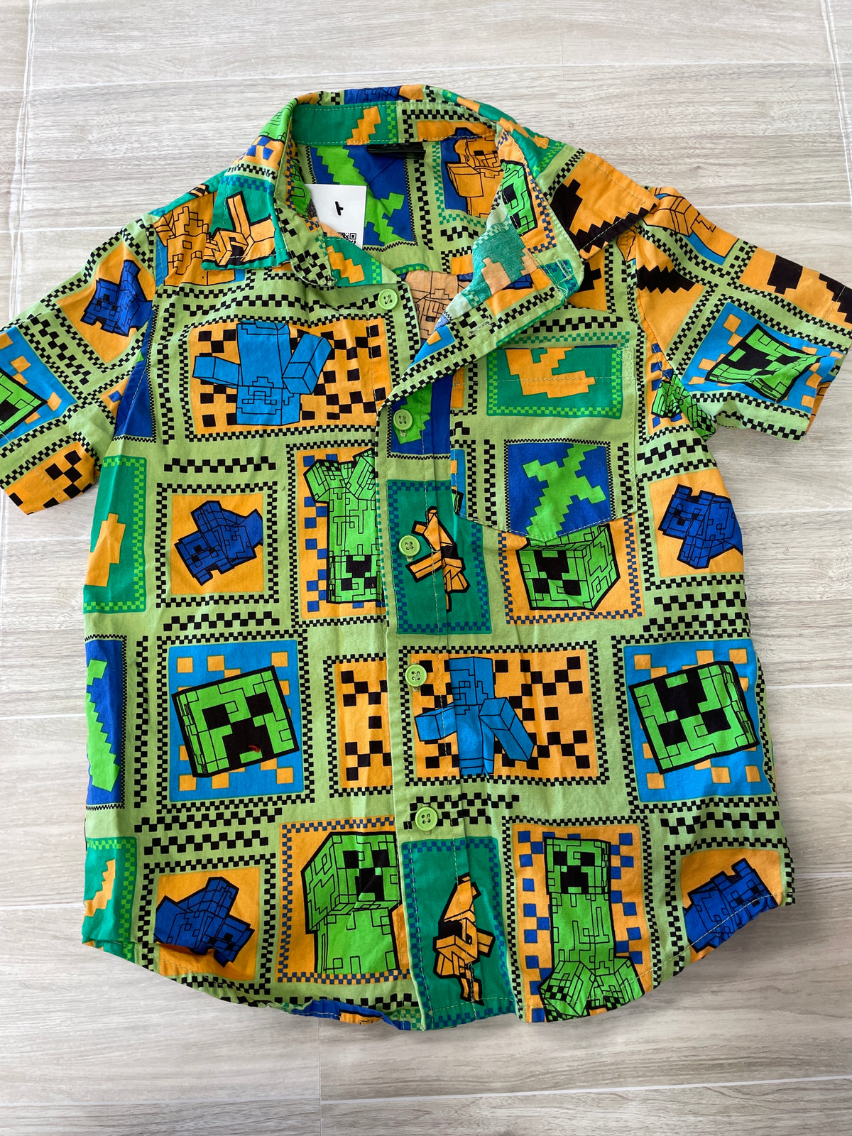 6 Minecraft Graphic Button Up Tee