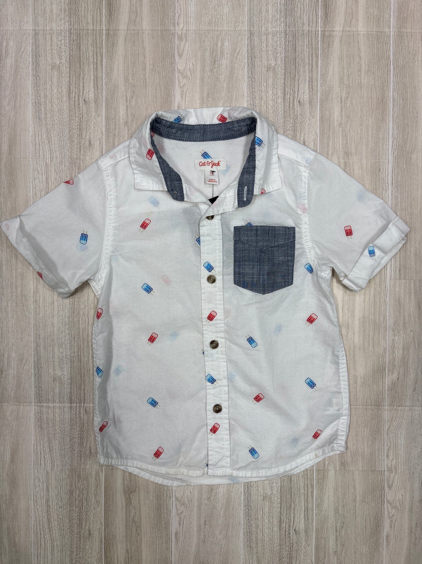 5T Popsicle Pocket Button Up Shirt