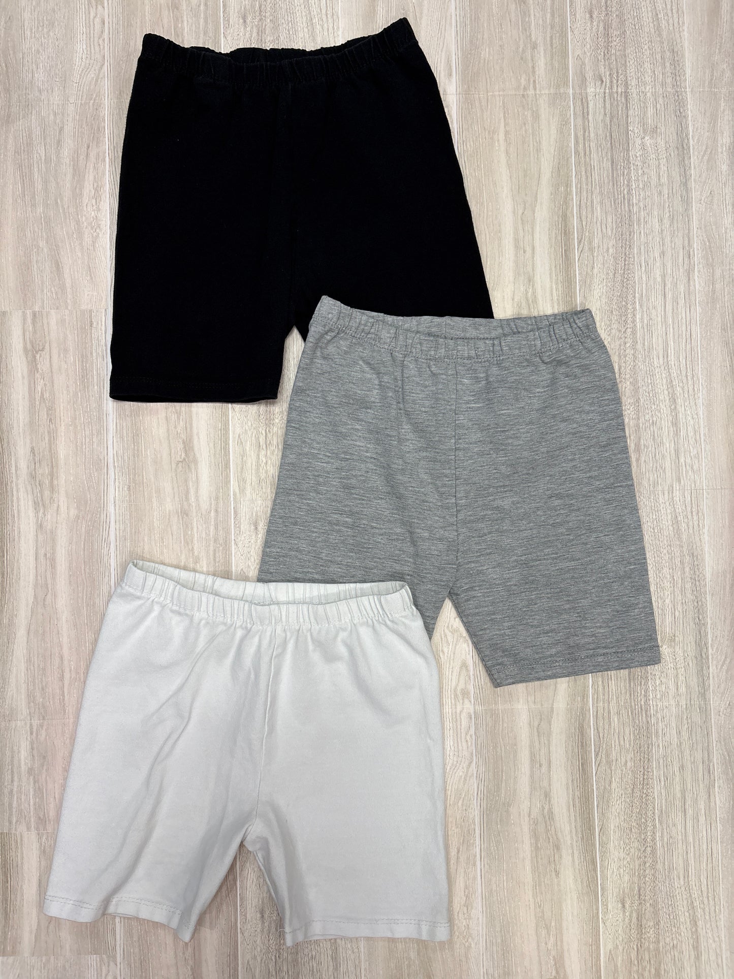 4/5 Black/Grey/White Biker Short 3 Pack