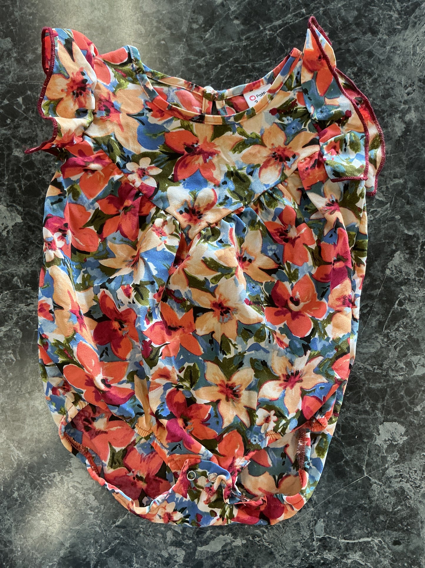 NWT 3-6m Floral Ruffle Romper