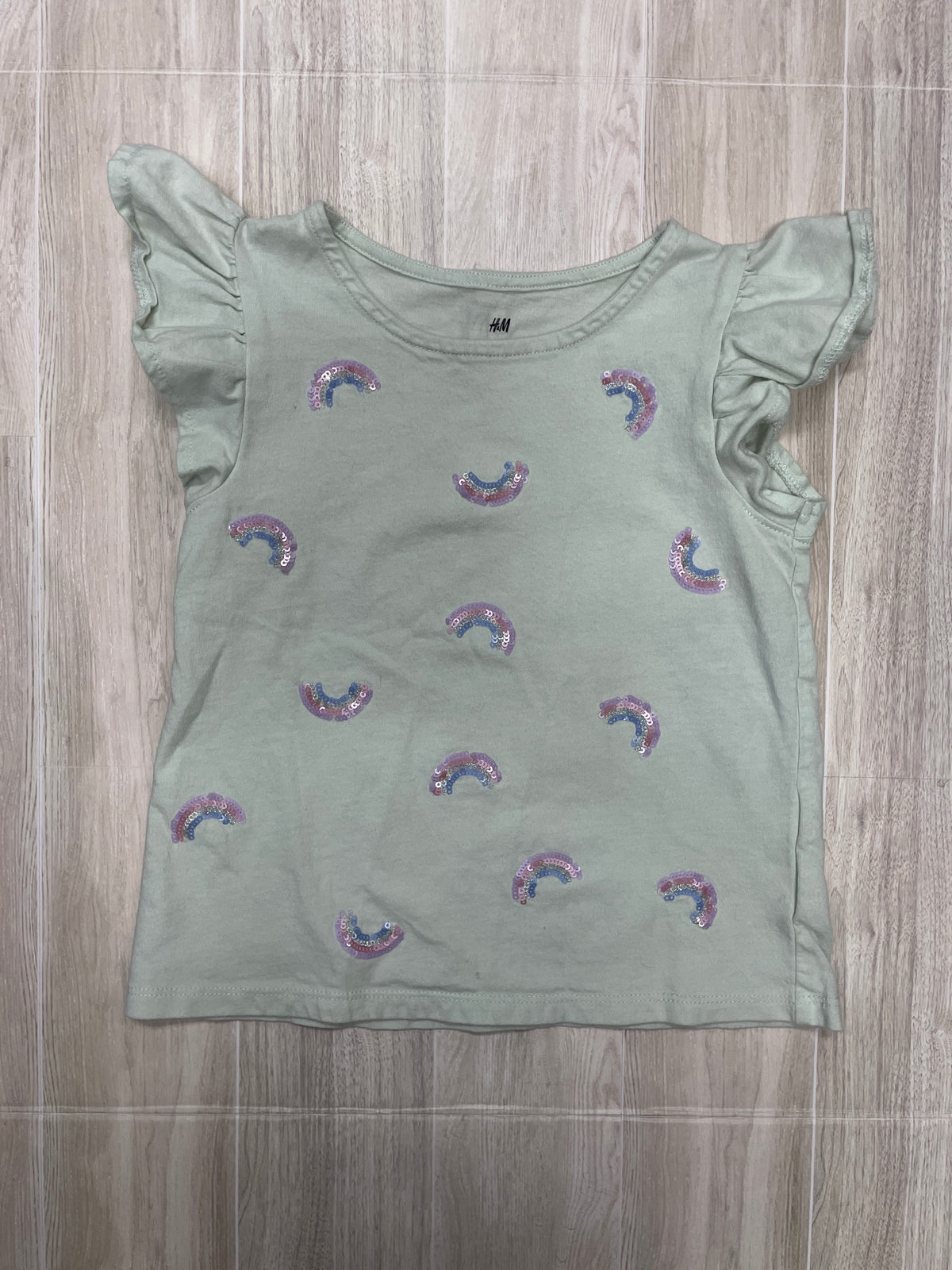 5/6 Light Mint Sequin Rainbow Tee