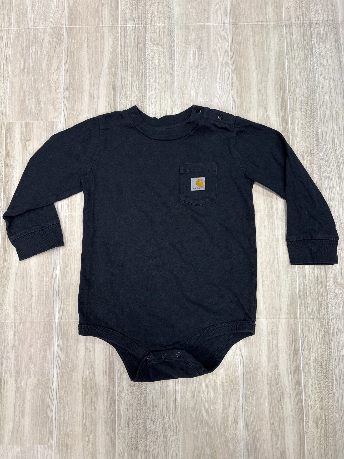 24m Carhartt Black Pocket Long Sleeve Onesie