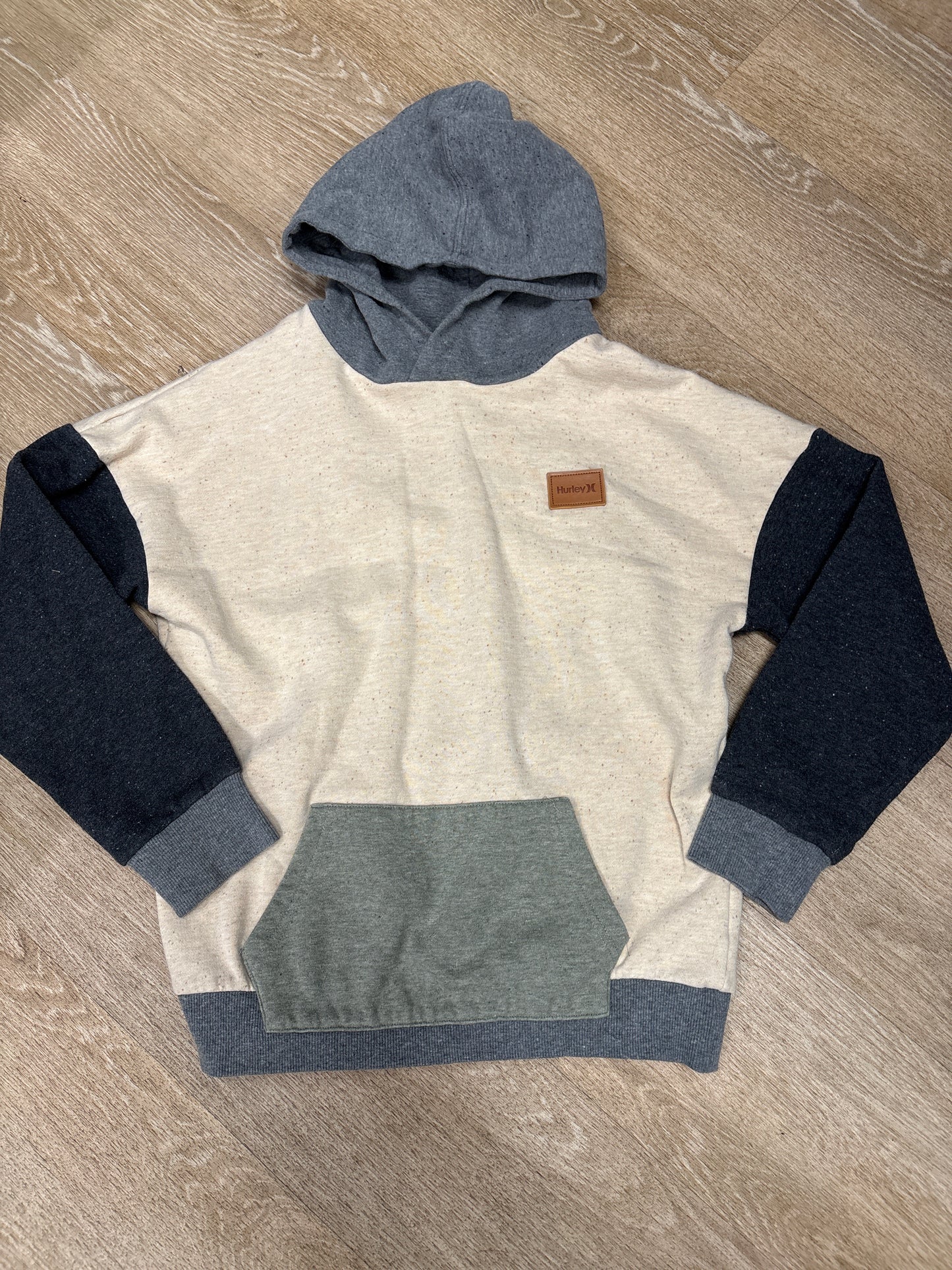 12 Hurley Cream Colorblock Hoodie