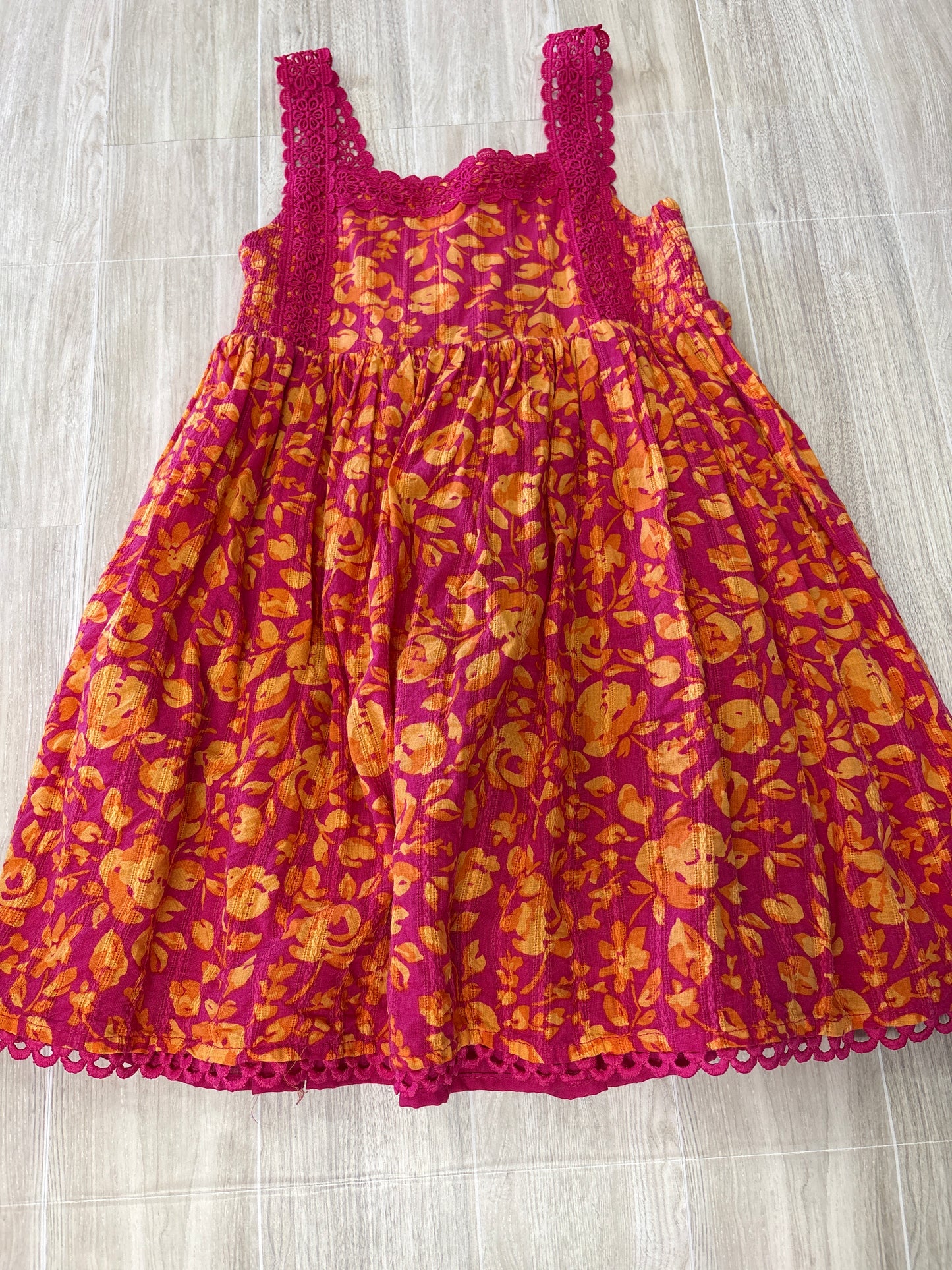 5T Hot Pink/Orange Floral Dress