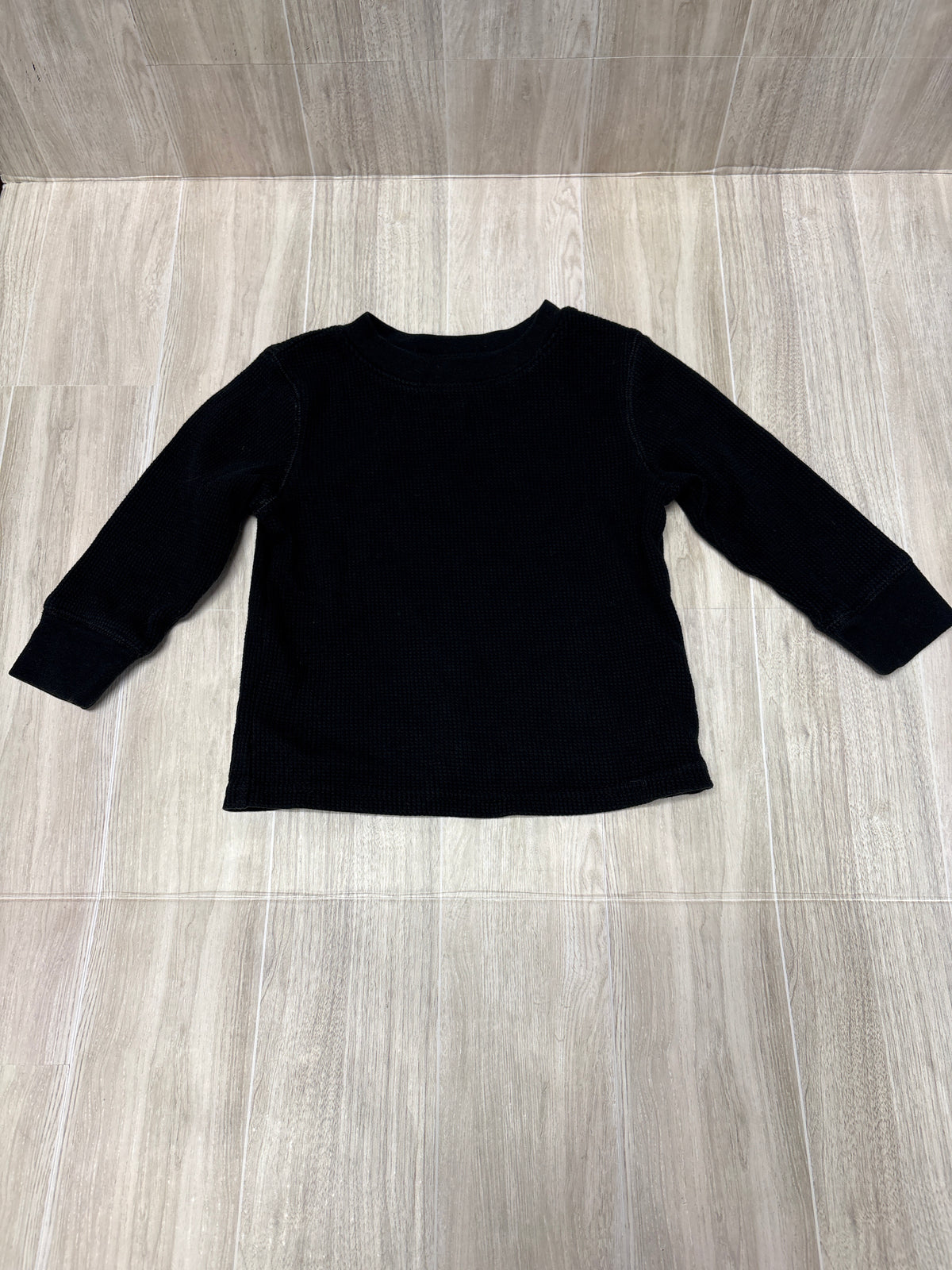 18m Black Waffle Knit Long Sleeve