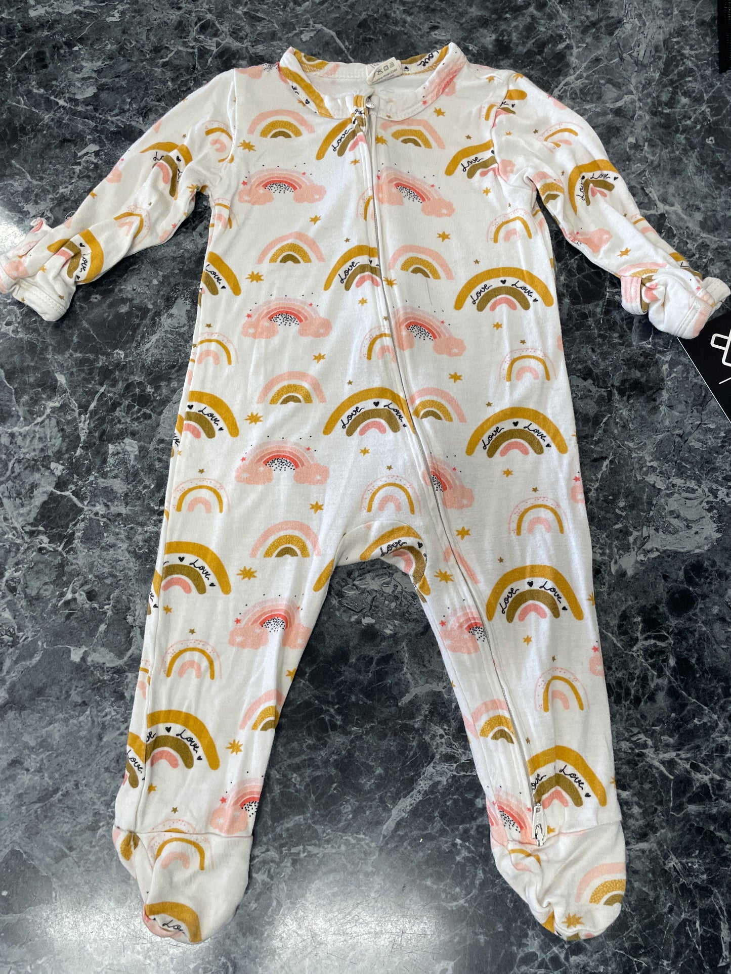 0-3m Larkspur Love Rainbows Pajama