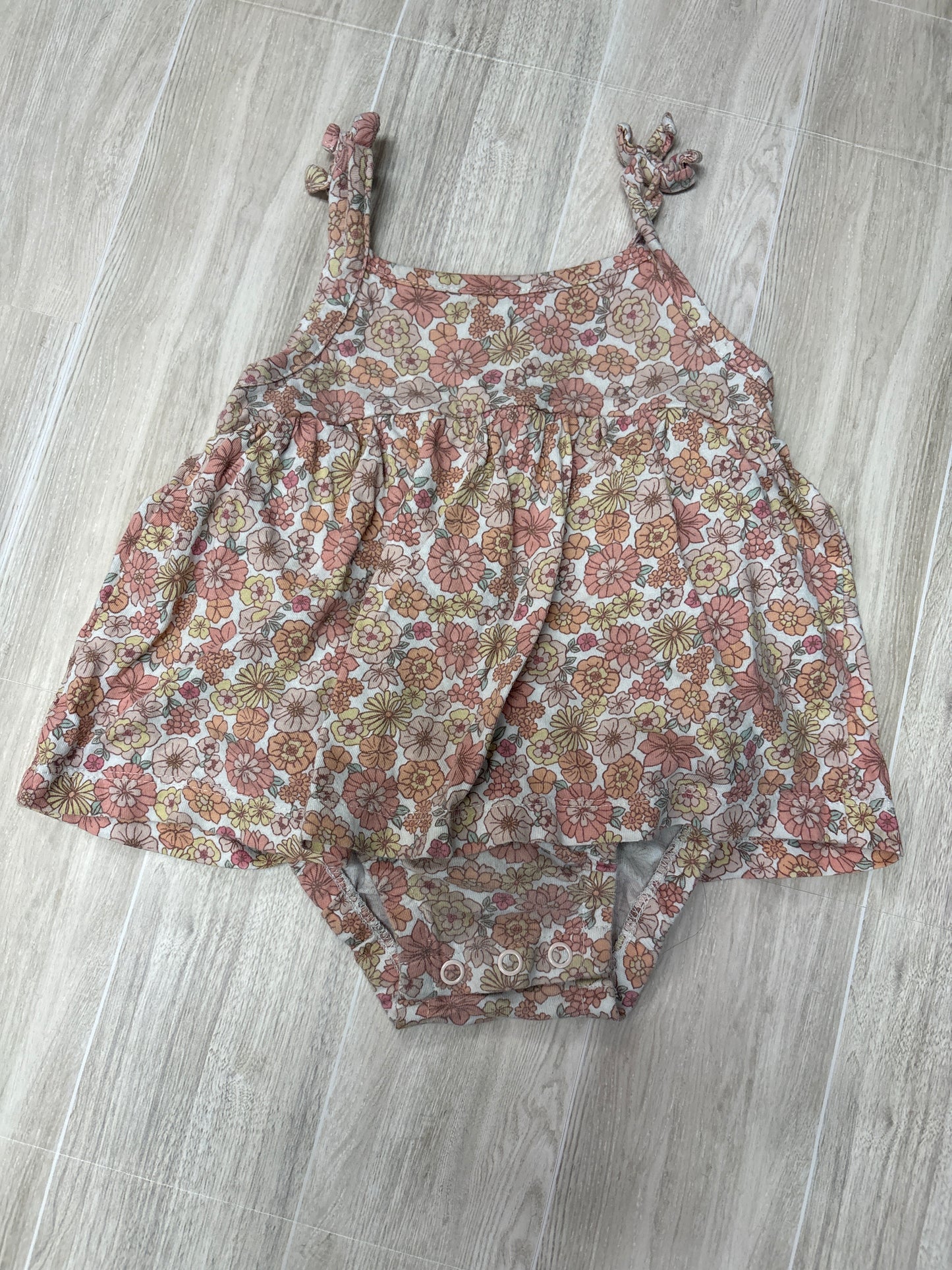 9m Peachy Floral Onesie Tank Dress