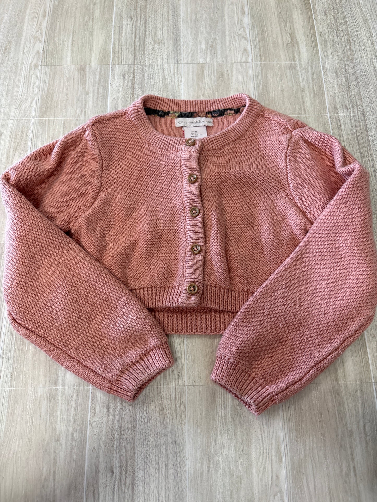 3T Salmon Knit Button Cardigan