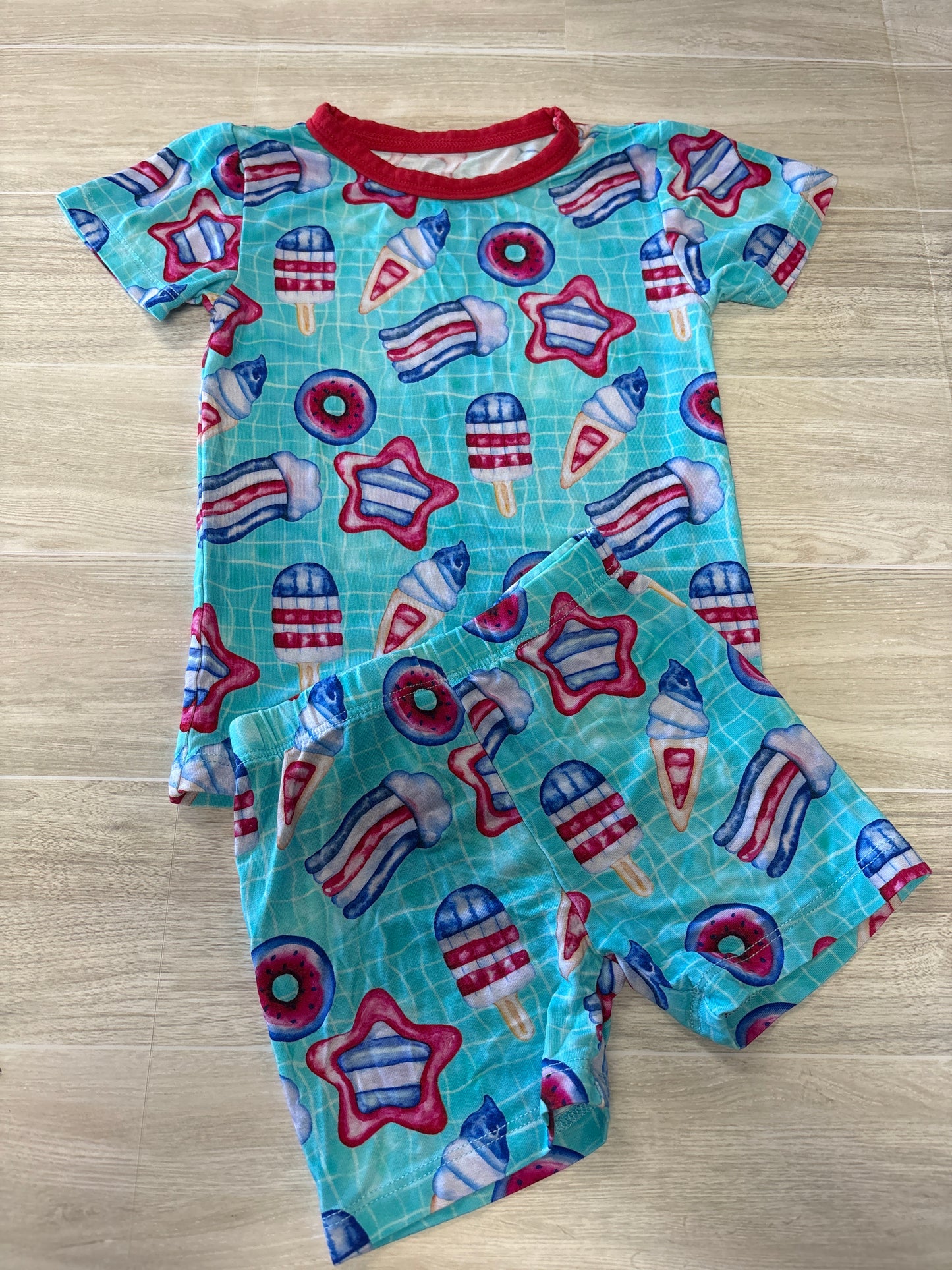 18-24m Birdie Bean RWB Treats 2 Piece Pajama Set