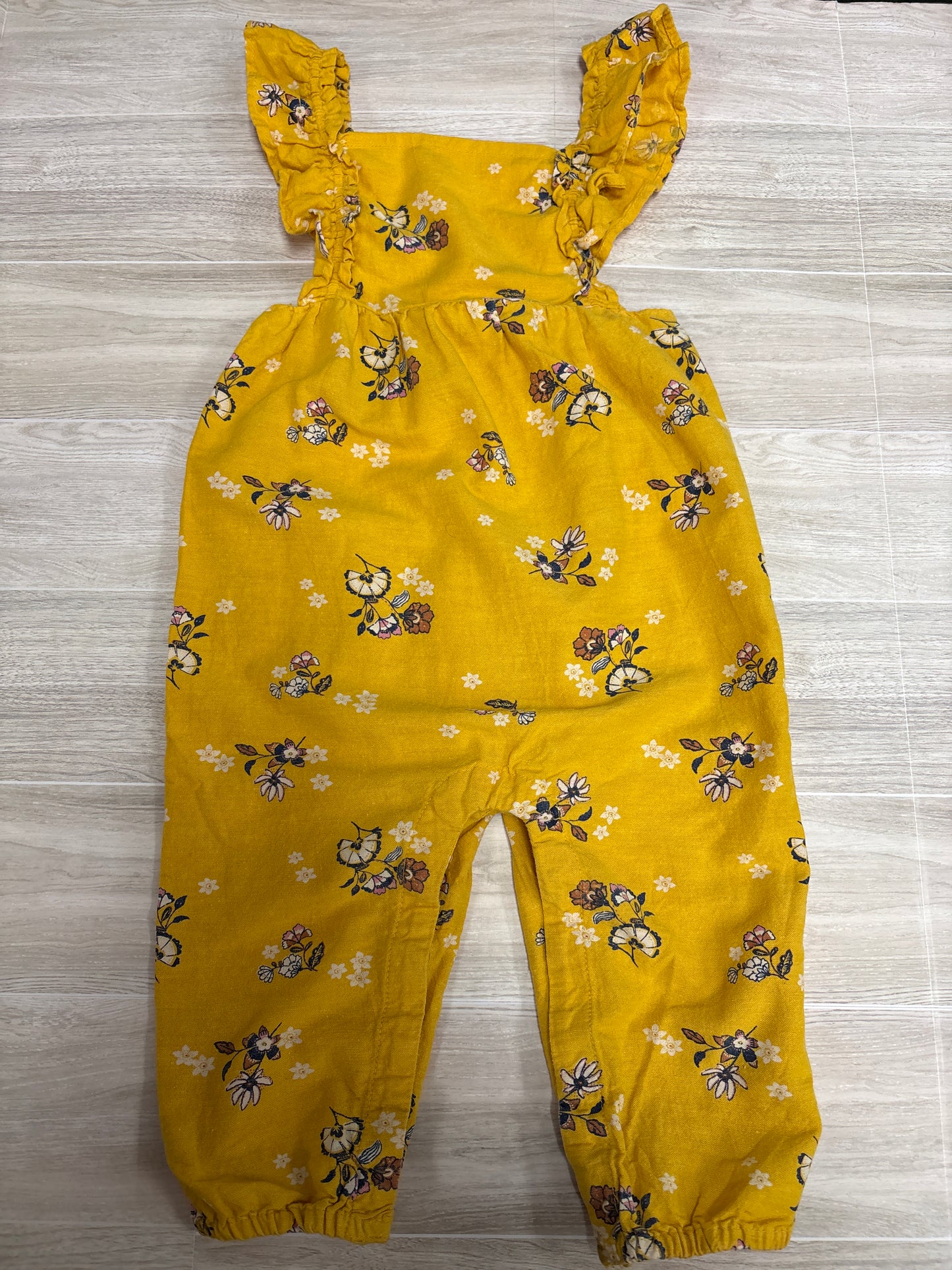 12-18m Mustard Floral Jumpsuit