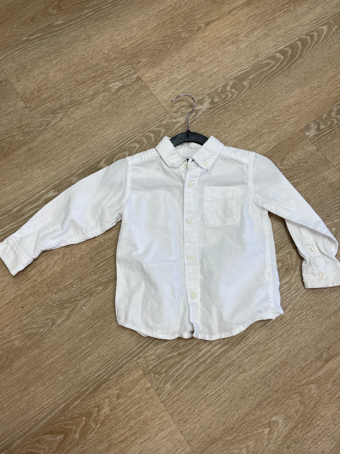 18-24m White Long Sleeve Button Up