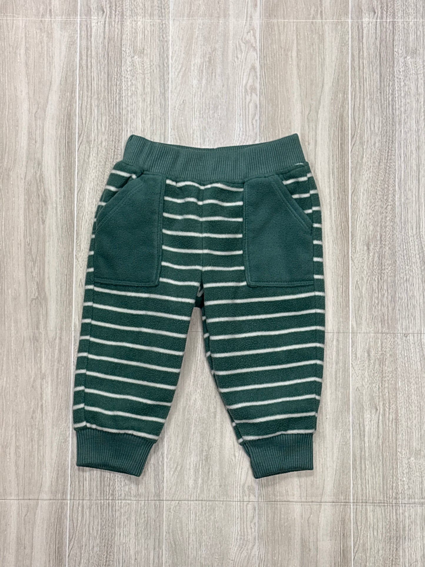 6m Green Striped Fleece 2 Piece Set