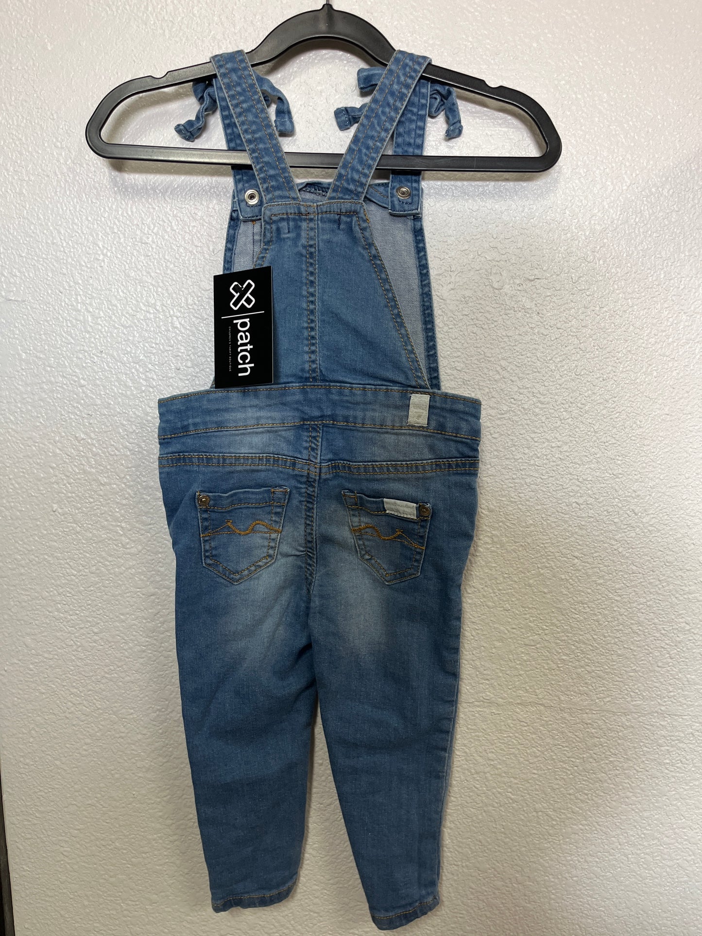 24m 7 for all Mankind Bow Strap Overalls