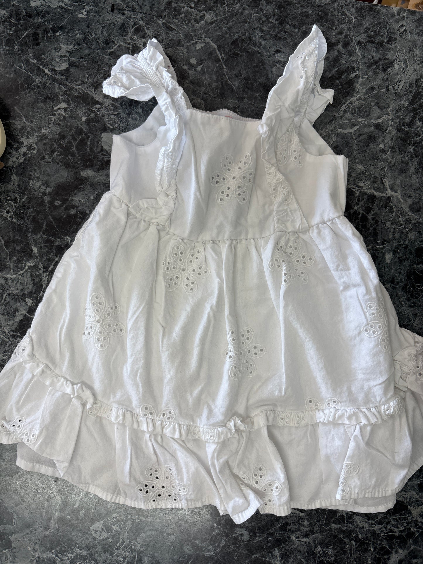 18m White Ruffle Eyelet Dress