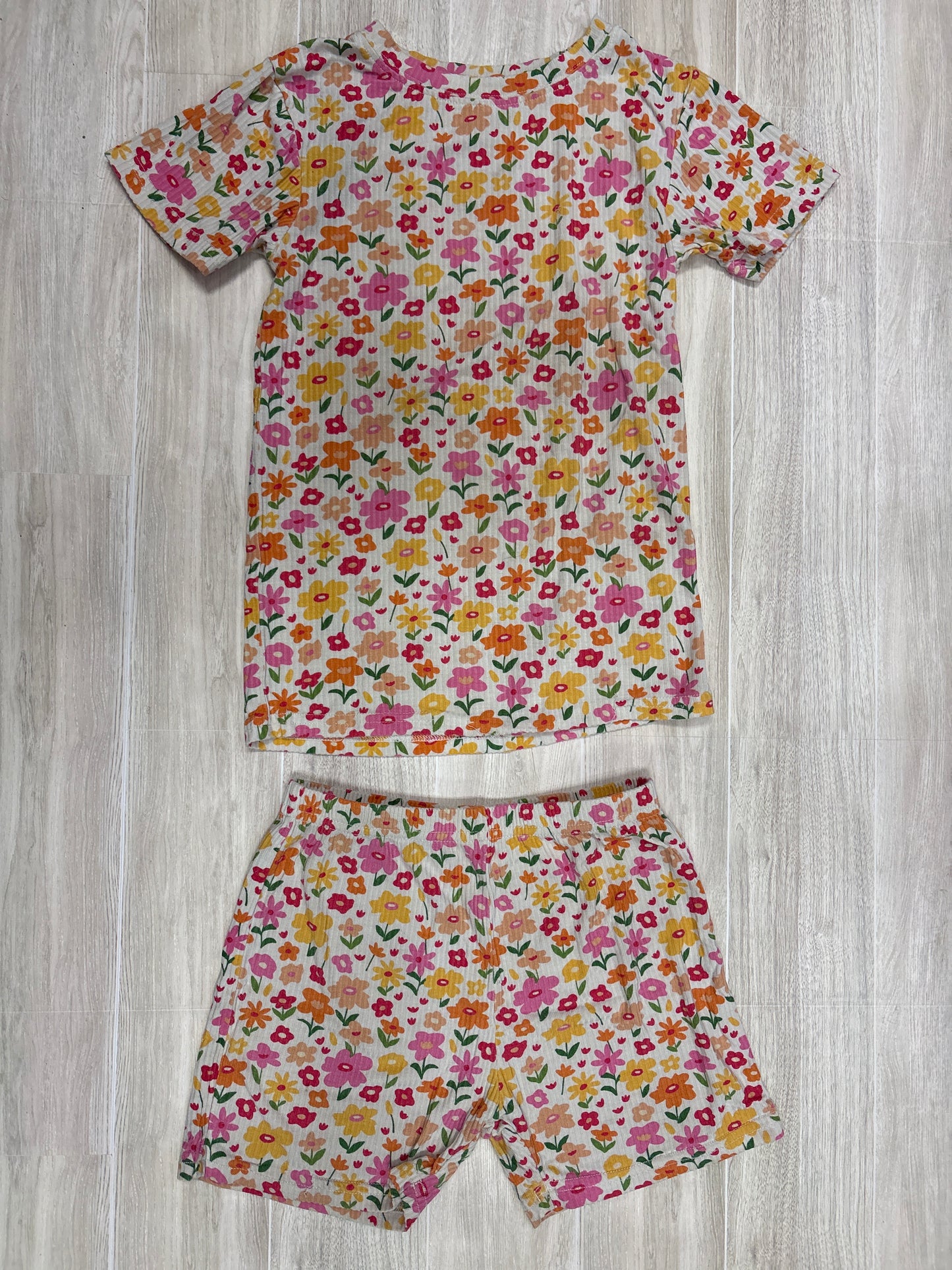 4T Brave Little Ones Floral Ribbed 2 Piece Shortie Set