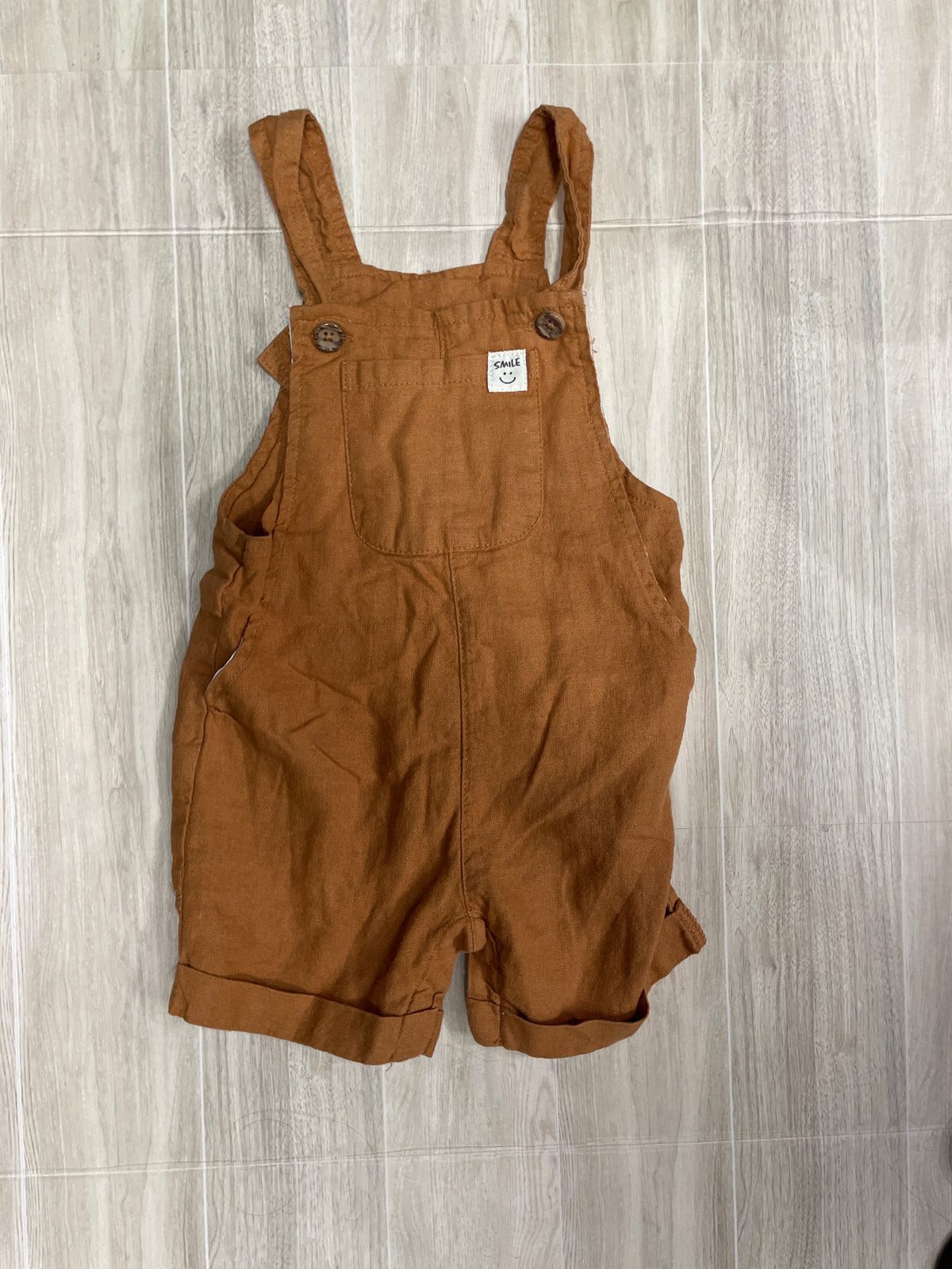 18m Rust Smile Patch Overalls