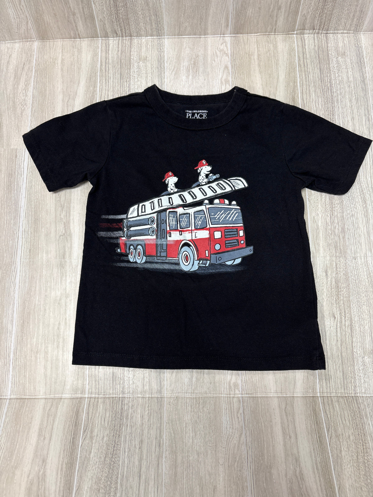 3T Black Firetruck Graphic Tee