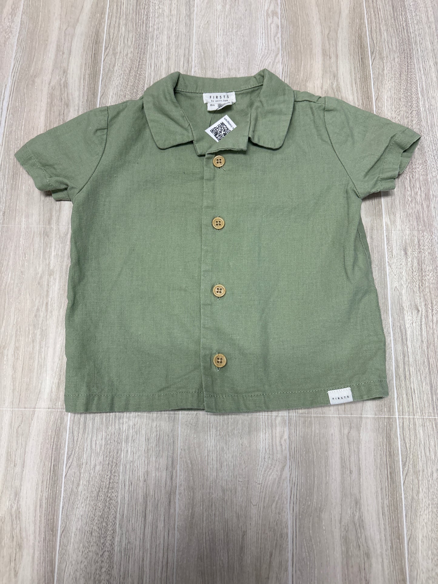 9m Olive Linen Button Up