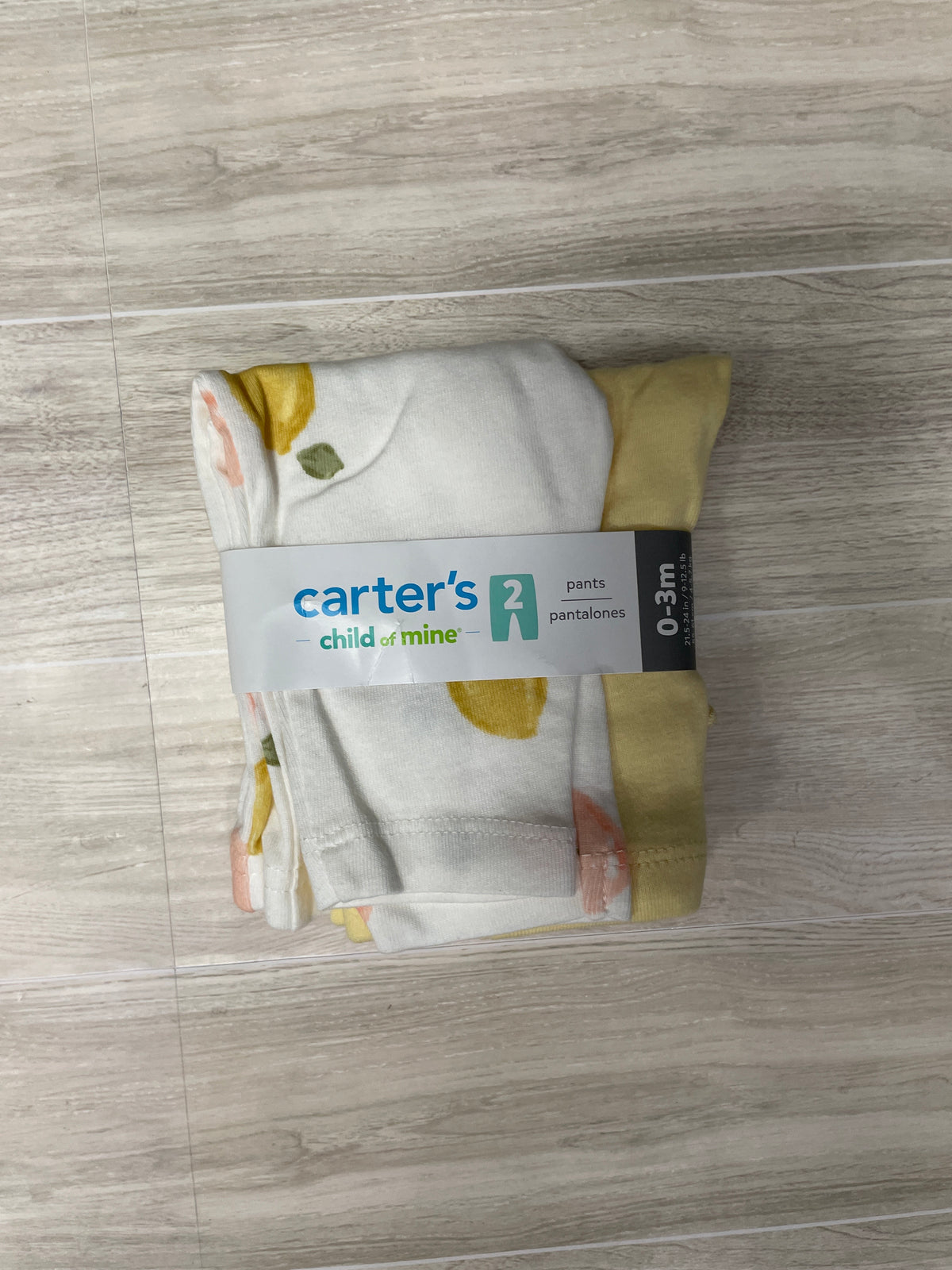 NWT 0-3m 2 Pack Leggings Yellow Ruffle Butt/White Lemons