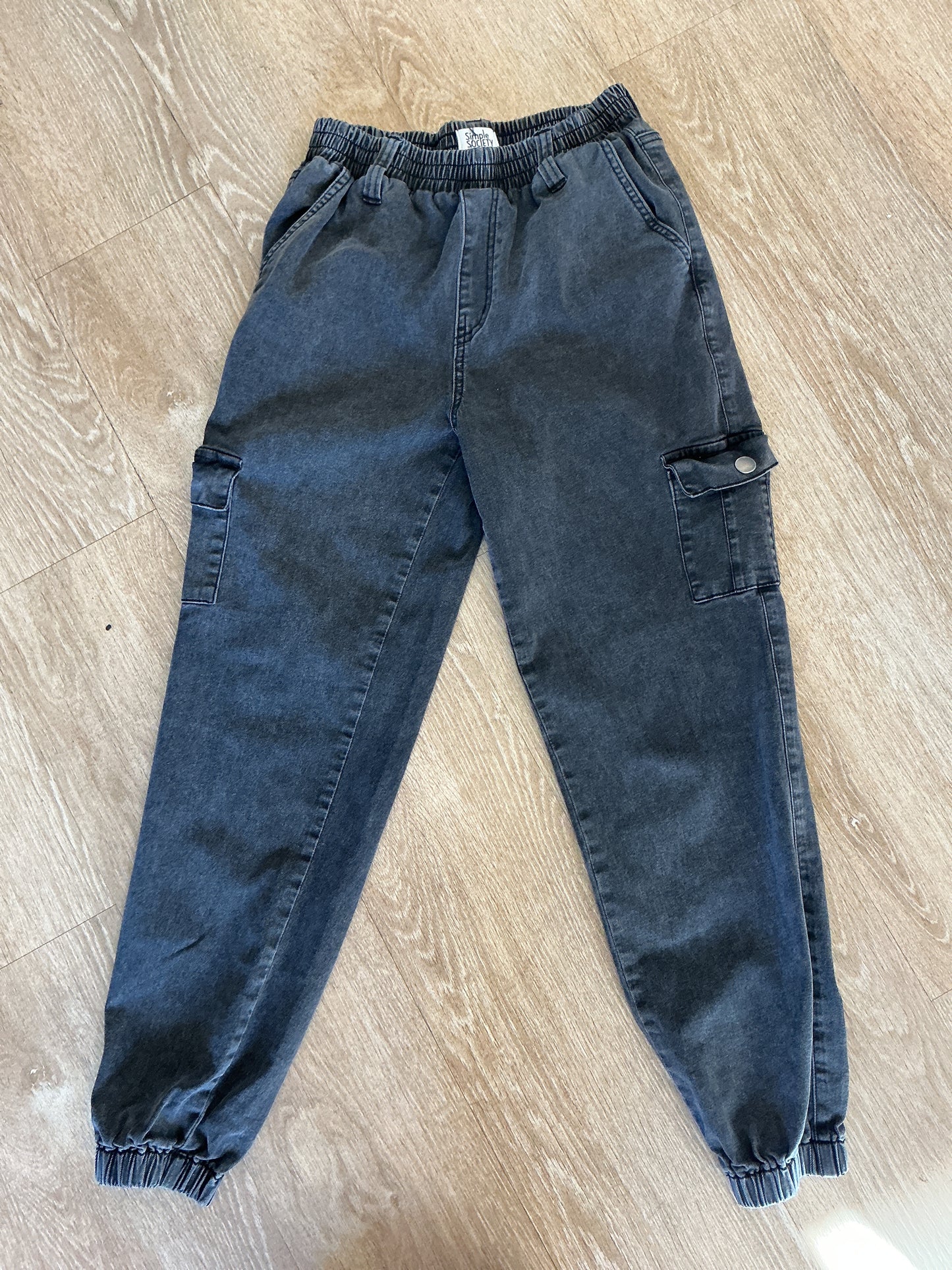 Womens 3/26 Black Jogger Cargo Pants