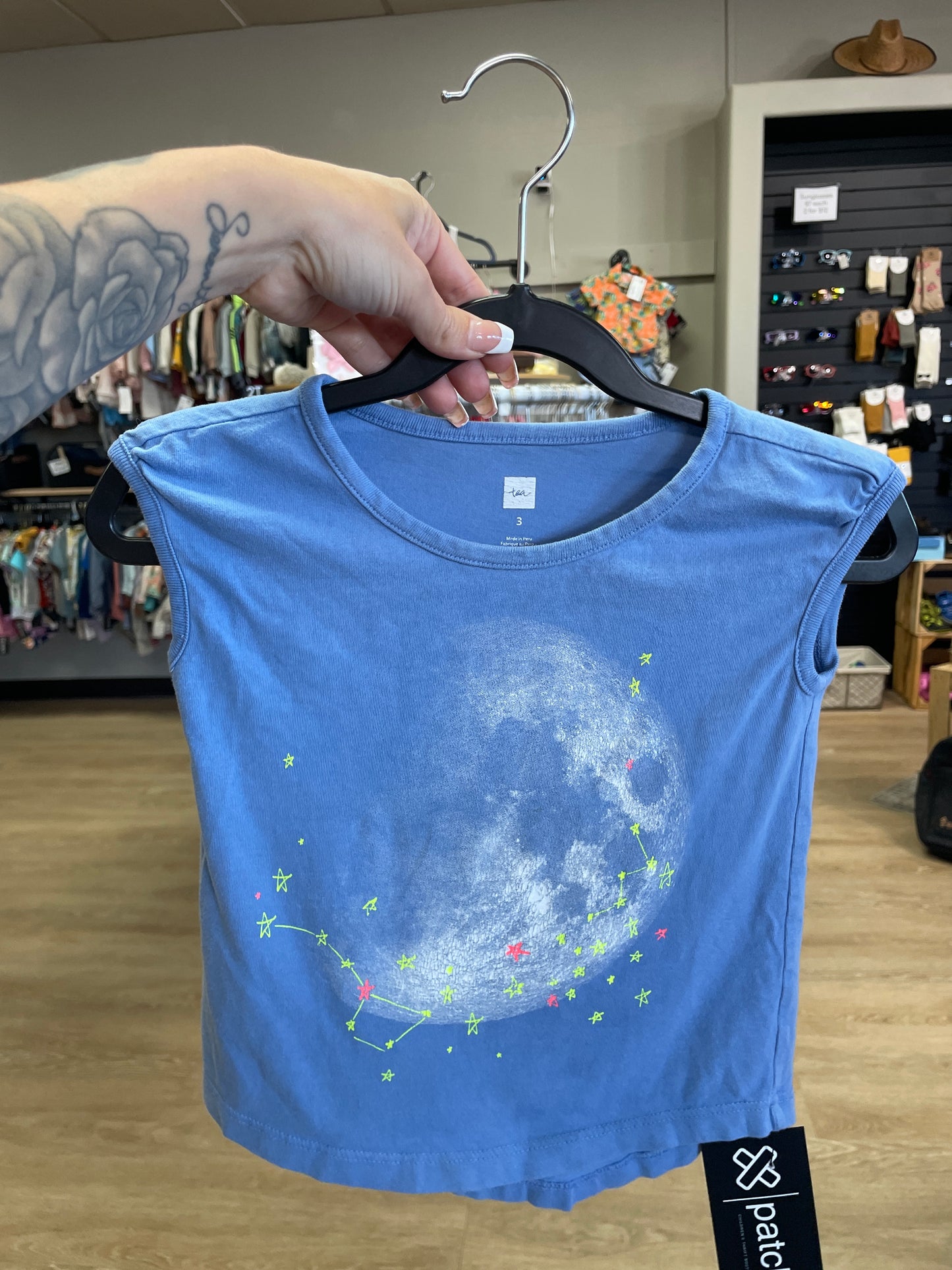 3T Light Blue Moon and Stars Shirt
