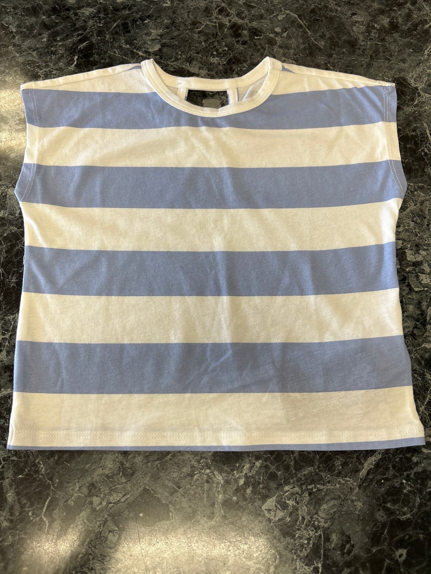 3T Blue/White Striped Tee