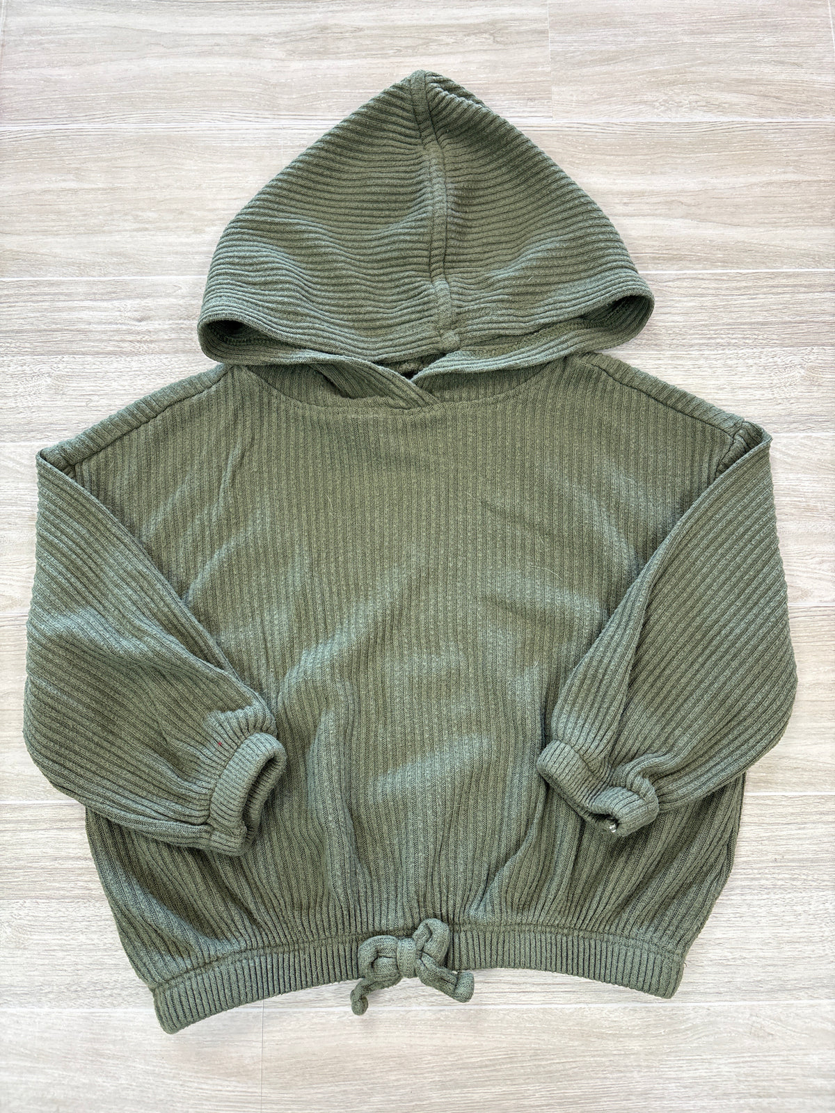 18-24m Olive Ribbed Hooded Shirt