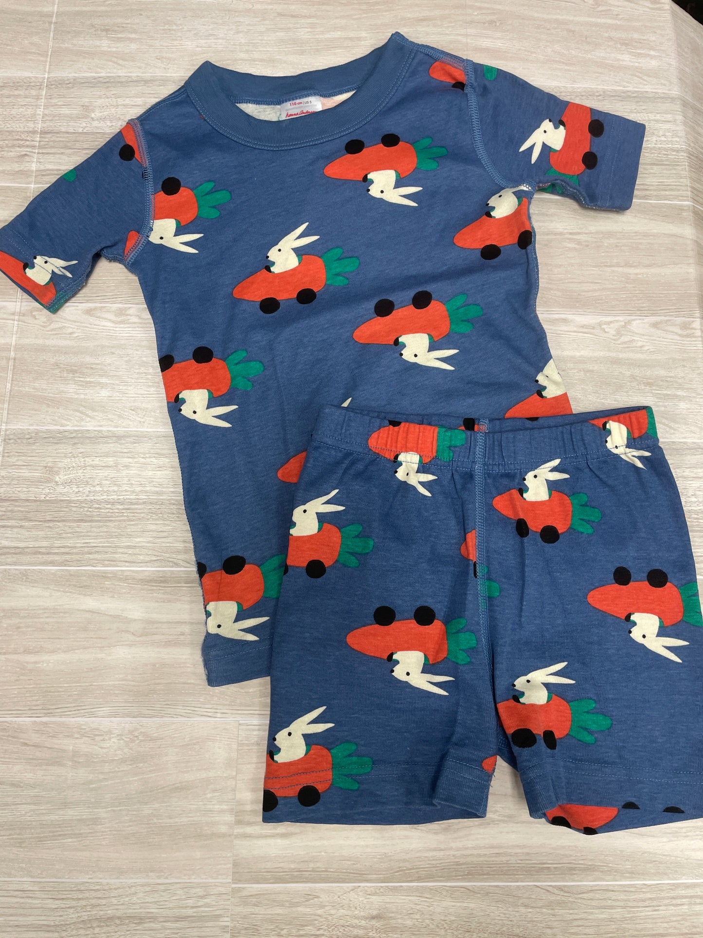 5T Hanna Andersson Bunny Carrott Shortie Pajama Set