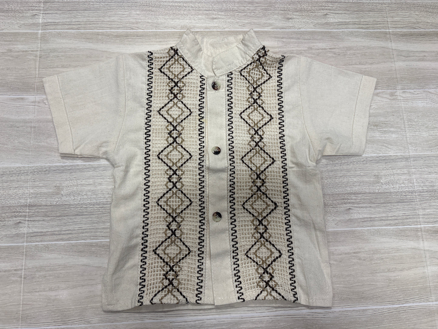 12m Beige Aztec Button Up Shirt