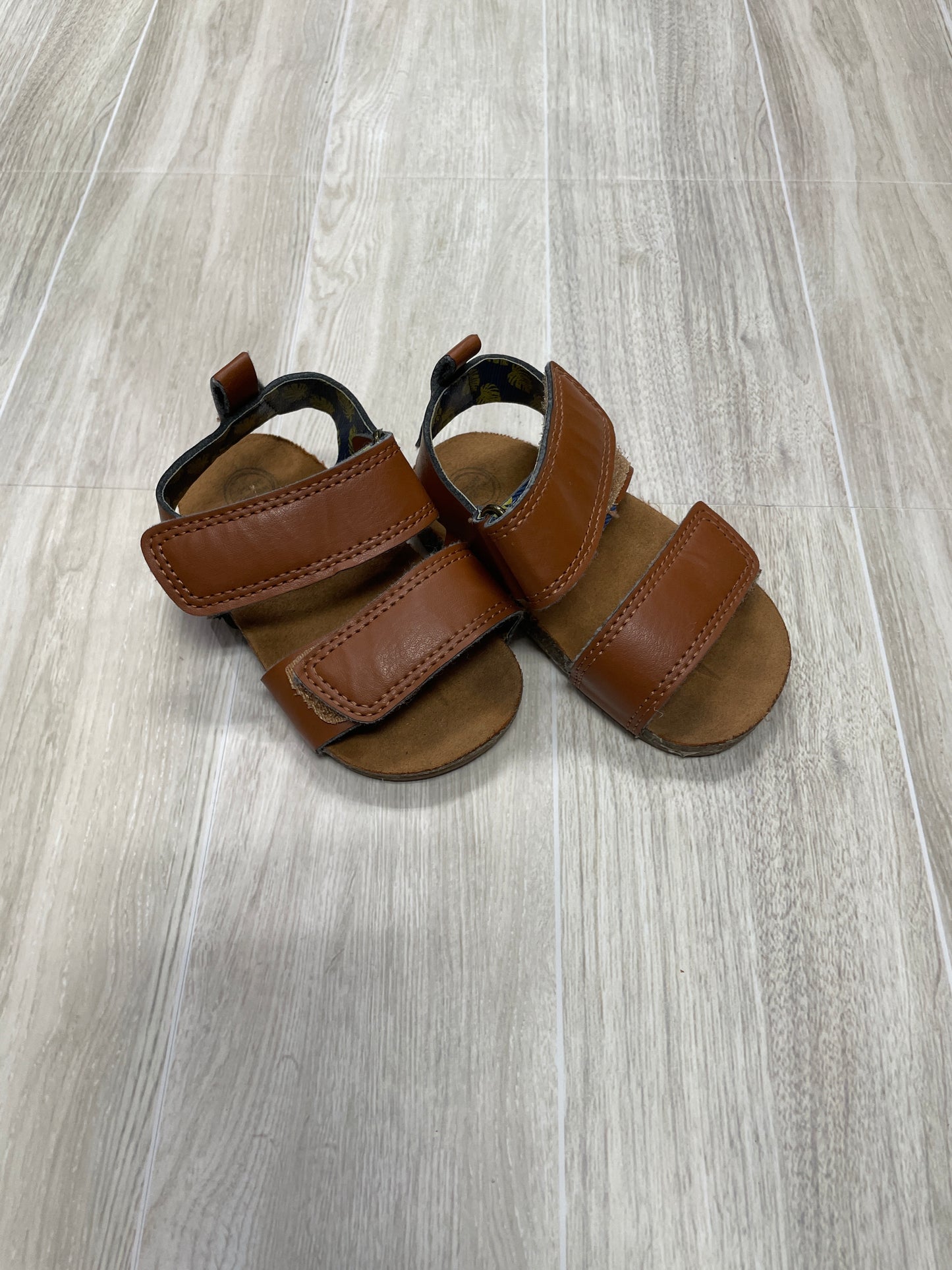 4c Brown Leather Velcro Sandals
