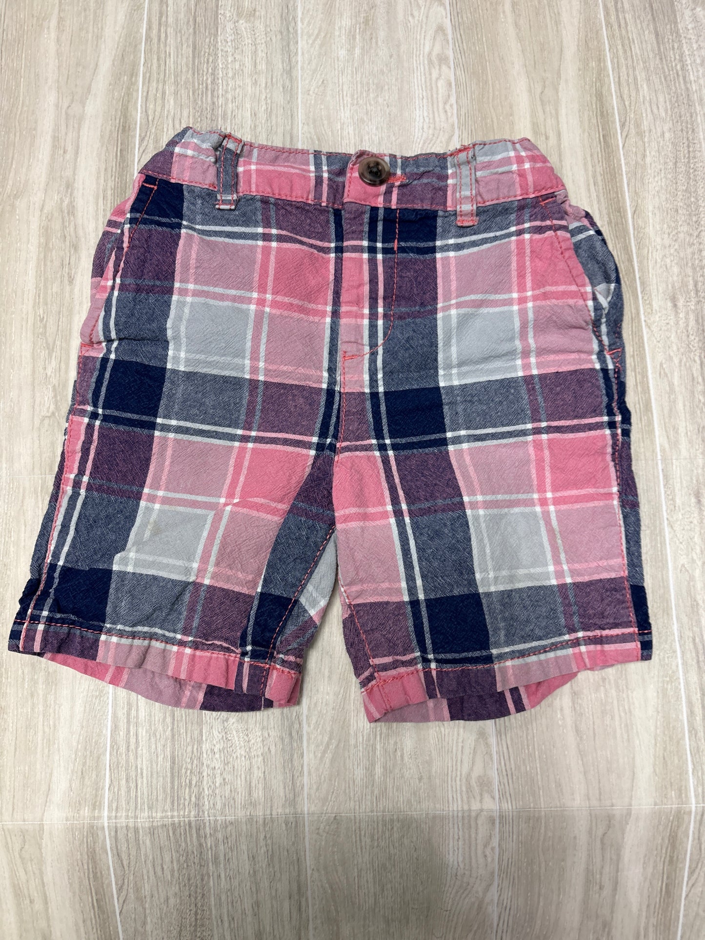 3T Navy/Pink Plaid Shorts