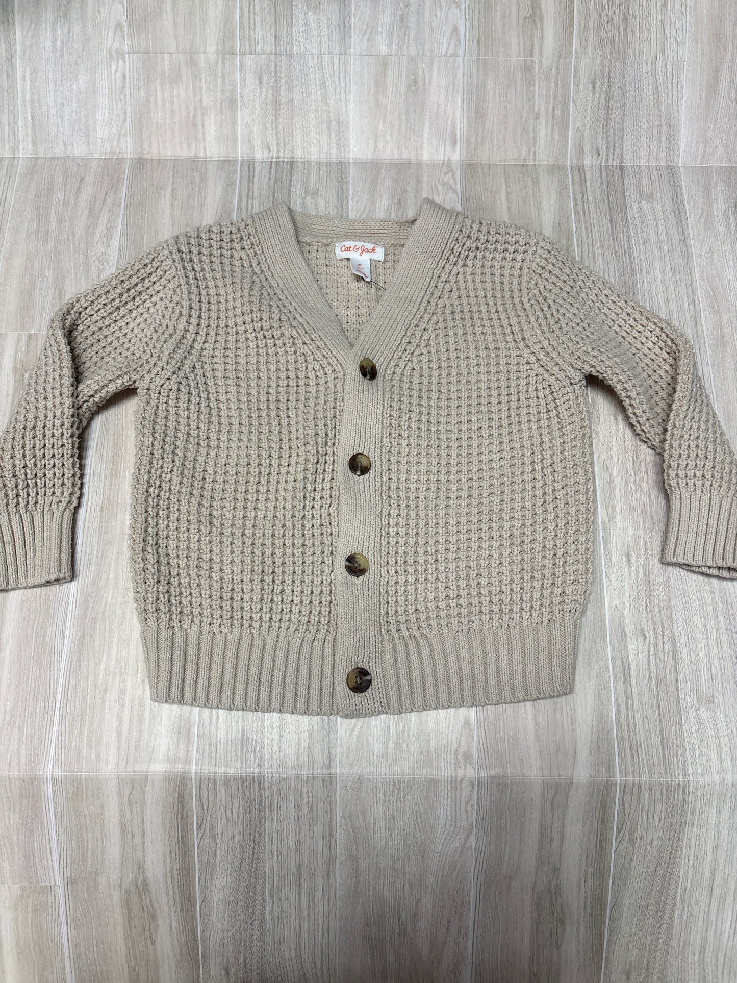 2T Cream Knit Button Cardigan