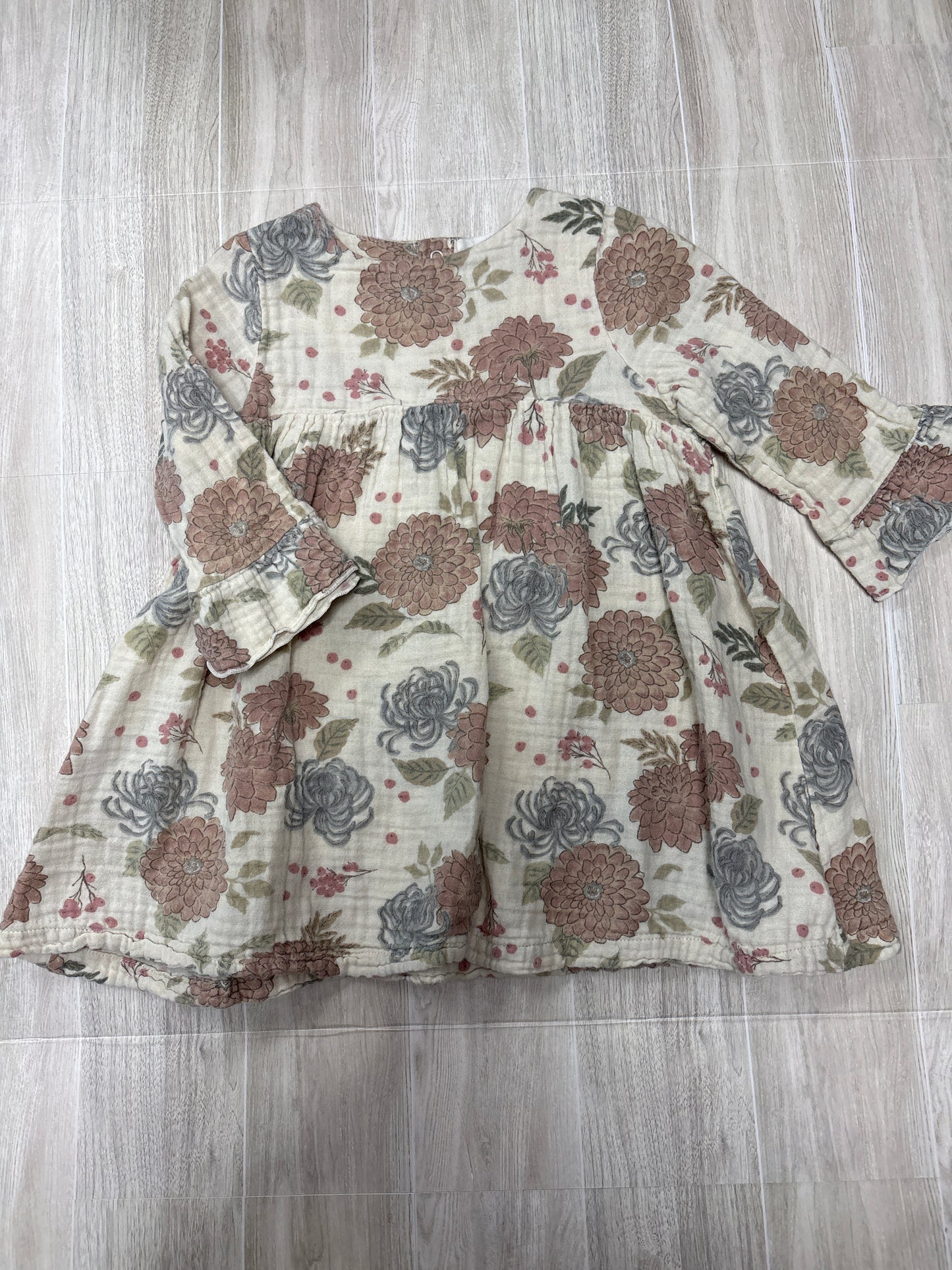 2T Angel Dear Floral Gauze Long Sleeve Dress