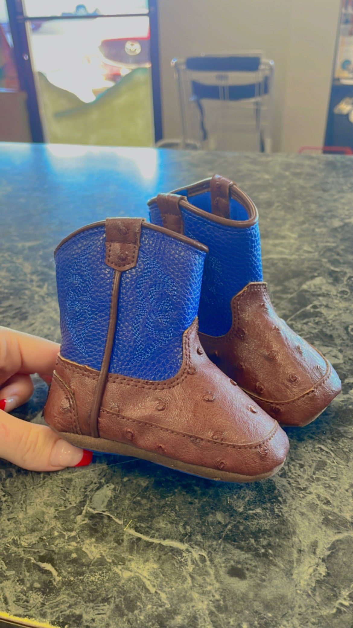 Infant Cobalt Blue Western Boots