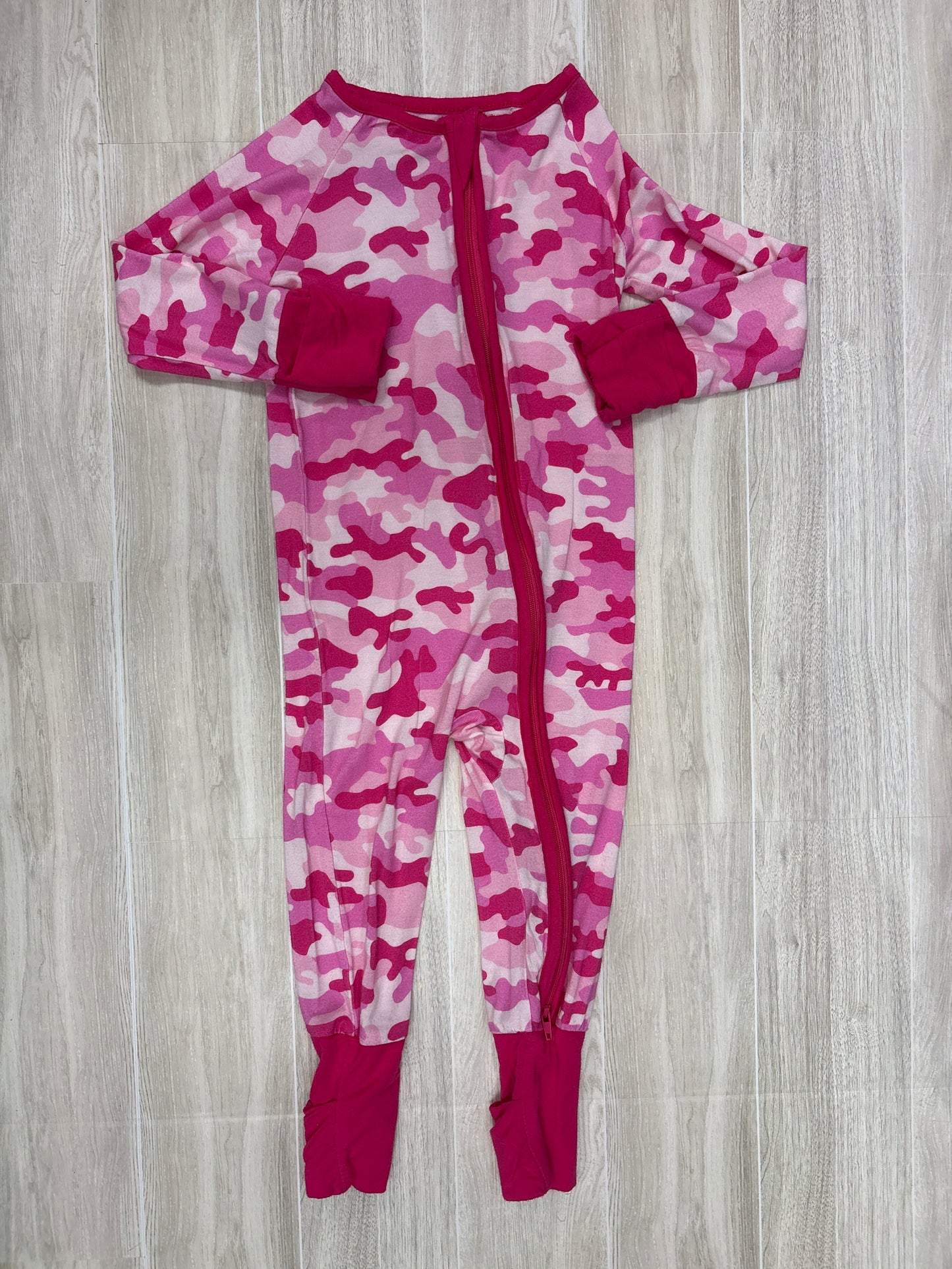 12-18m Pink Camo Pajama Romper