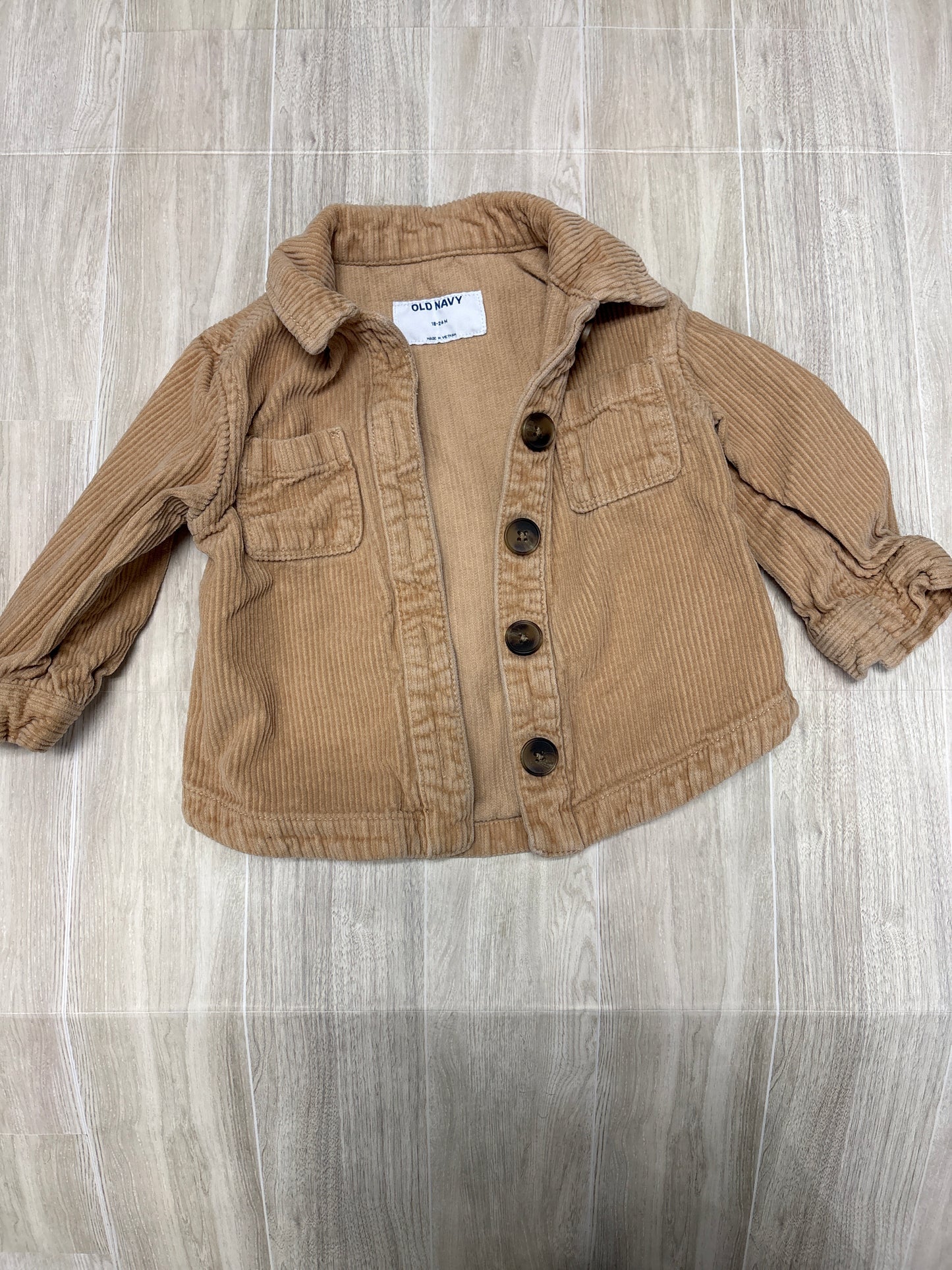 18-24m Tan Corduroy Shacket