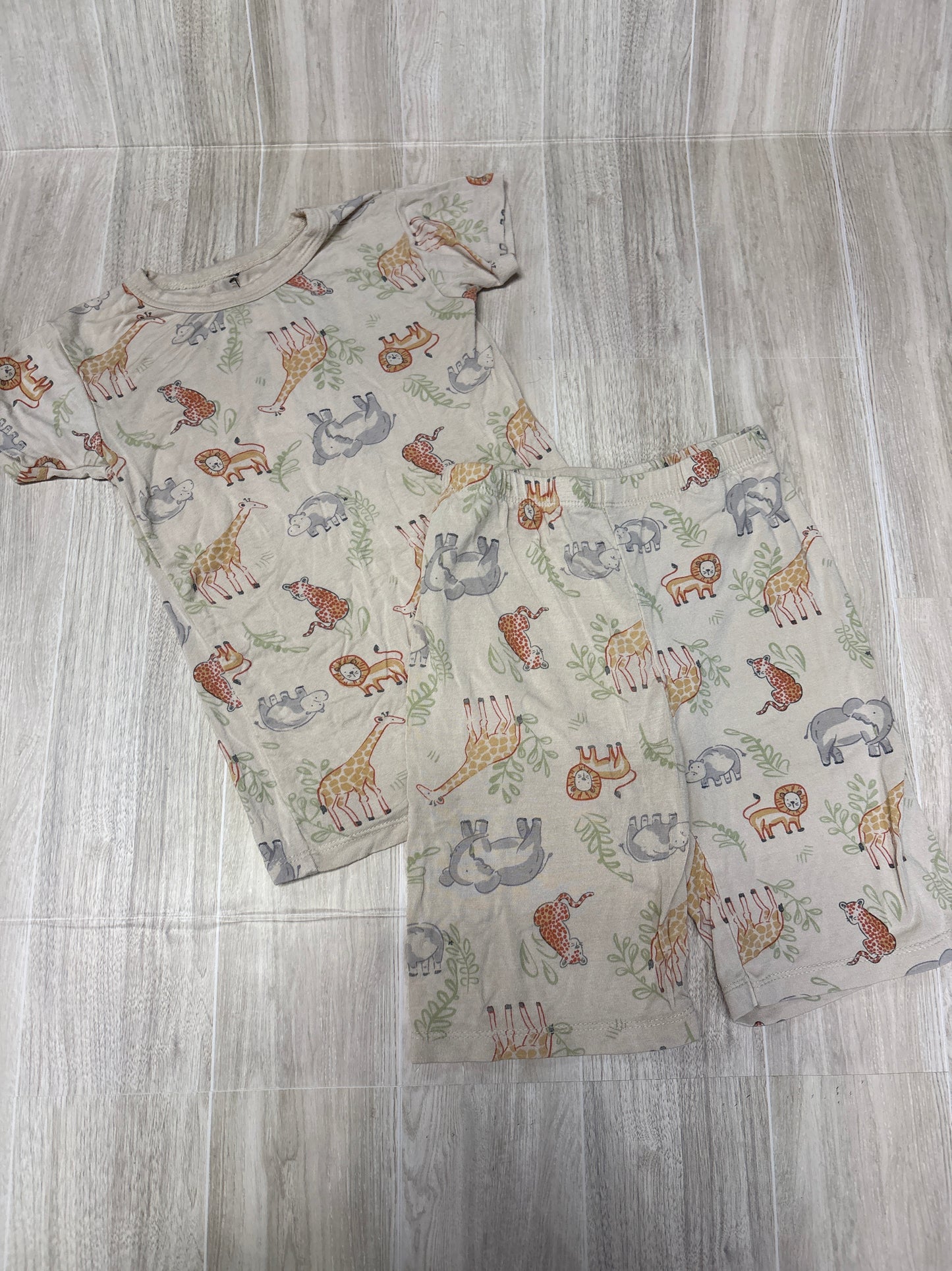 4T Milkberry Cream Safari Pajama Set