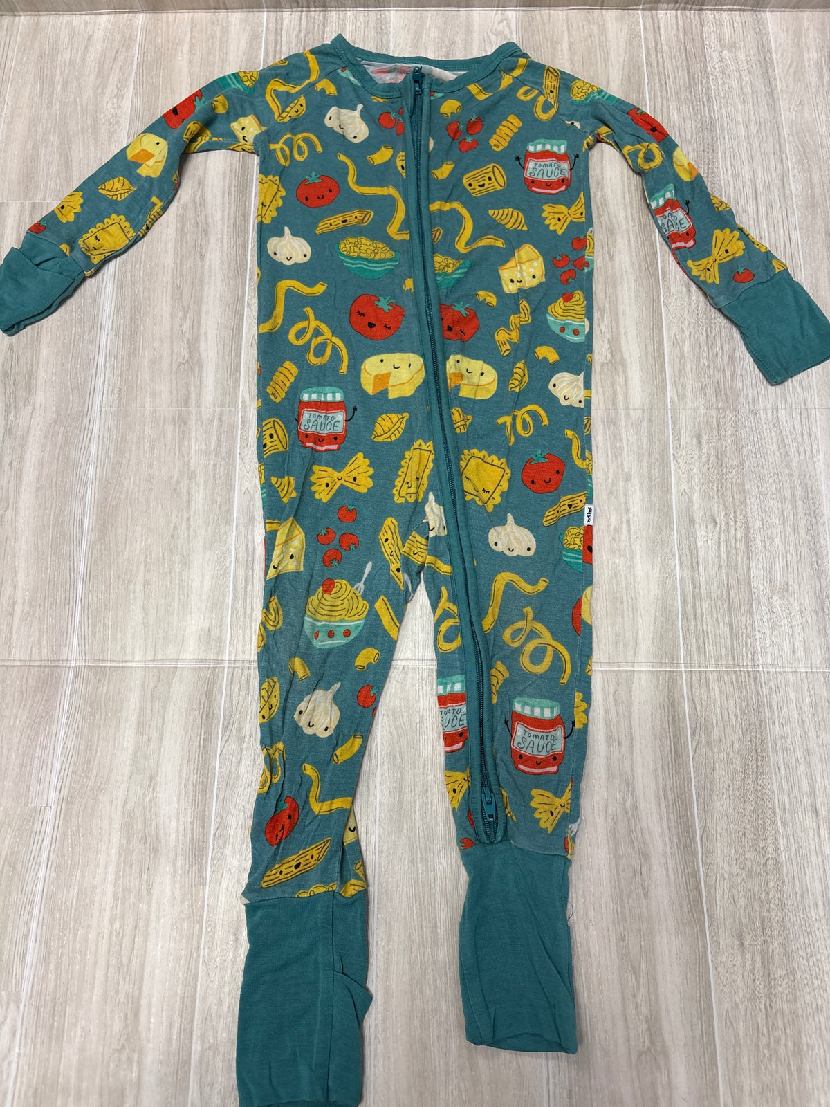 12-18m Little Sleepies Teal Pasta Pajama