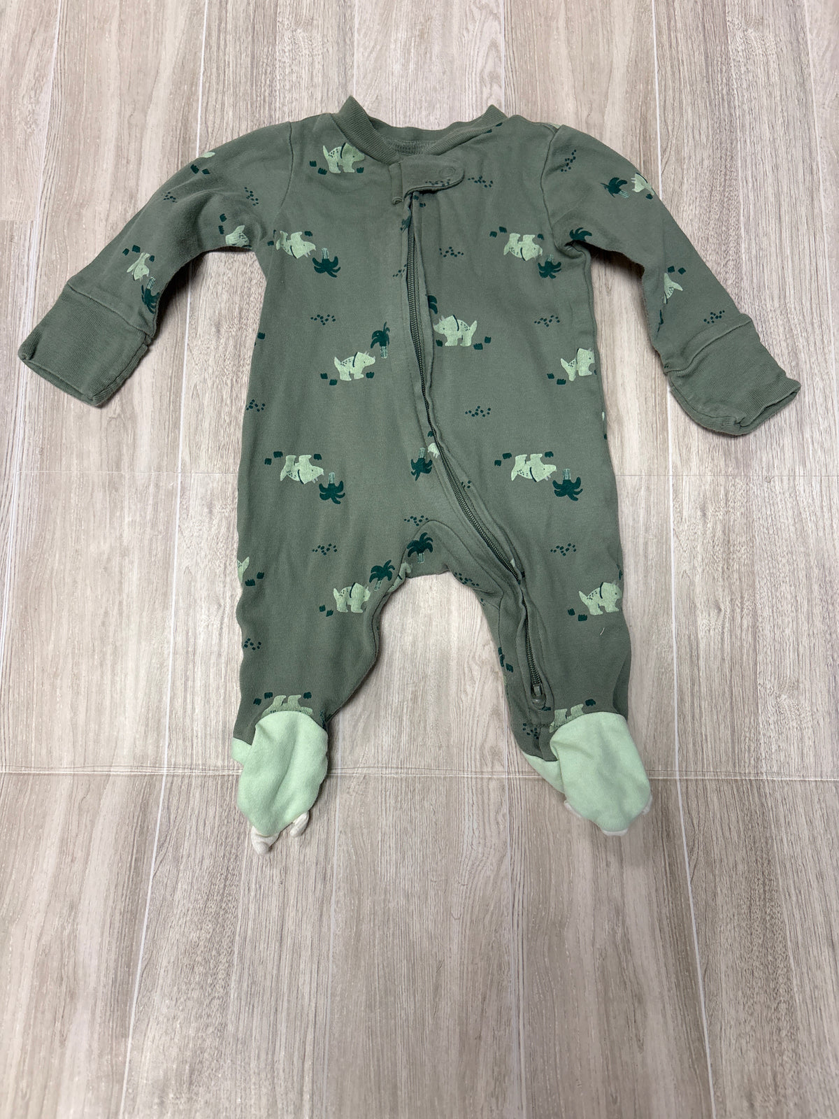 Newborn Green Dino Pajama