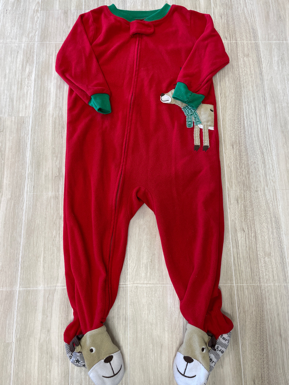 18m Red Deer Footed Pajama