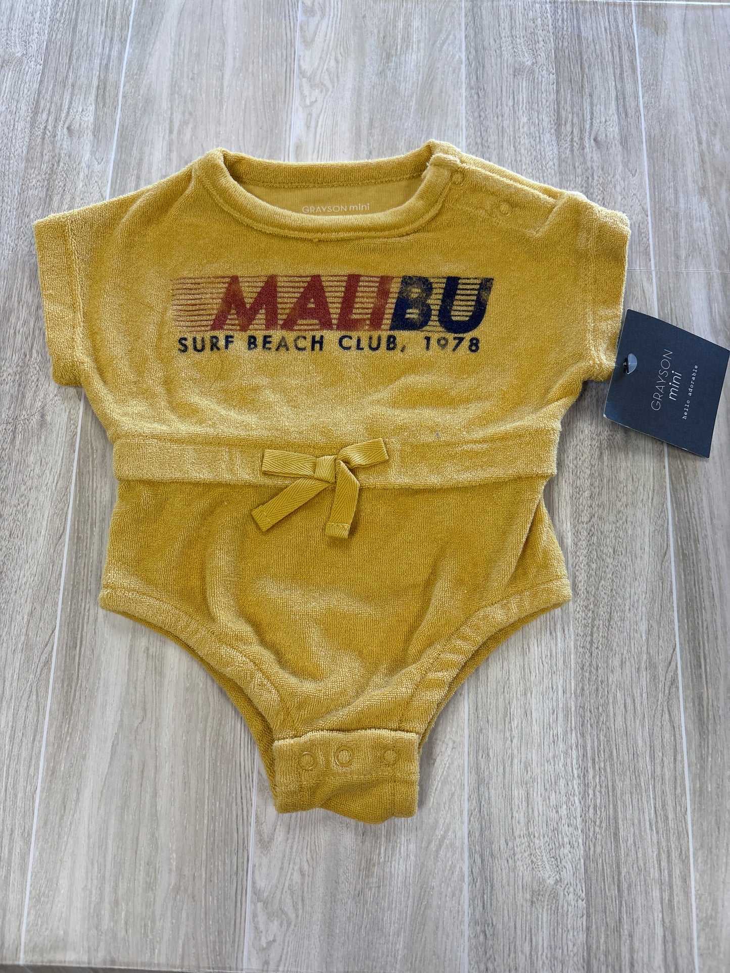 NWT Newborn Yellow Terry Malibu Onesie