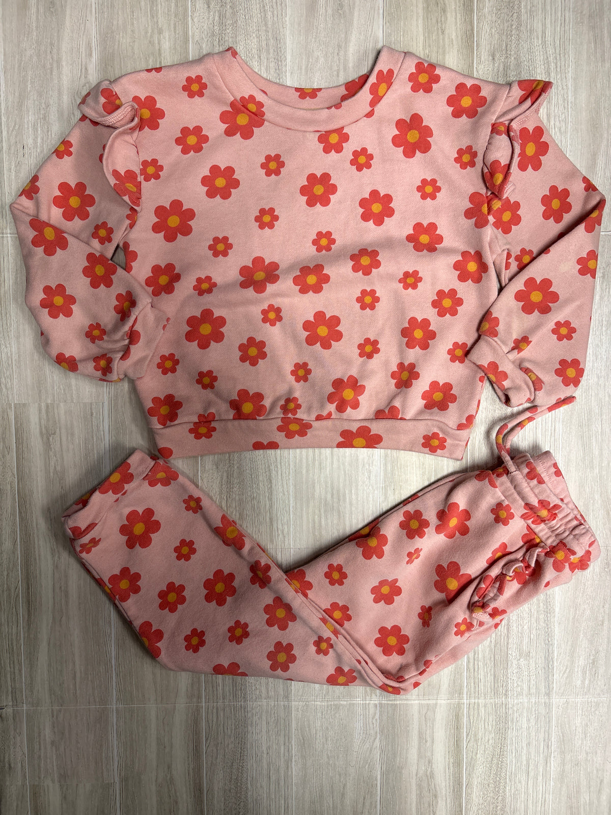 5T Light Pink Floral 2 Piece Lounge Set - Blemish On Pant
