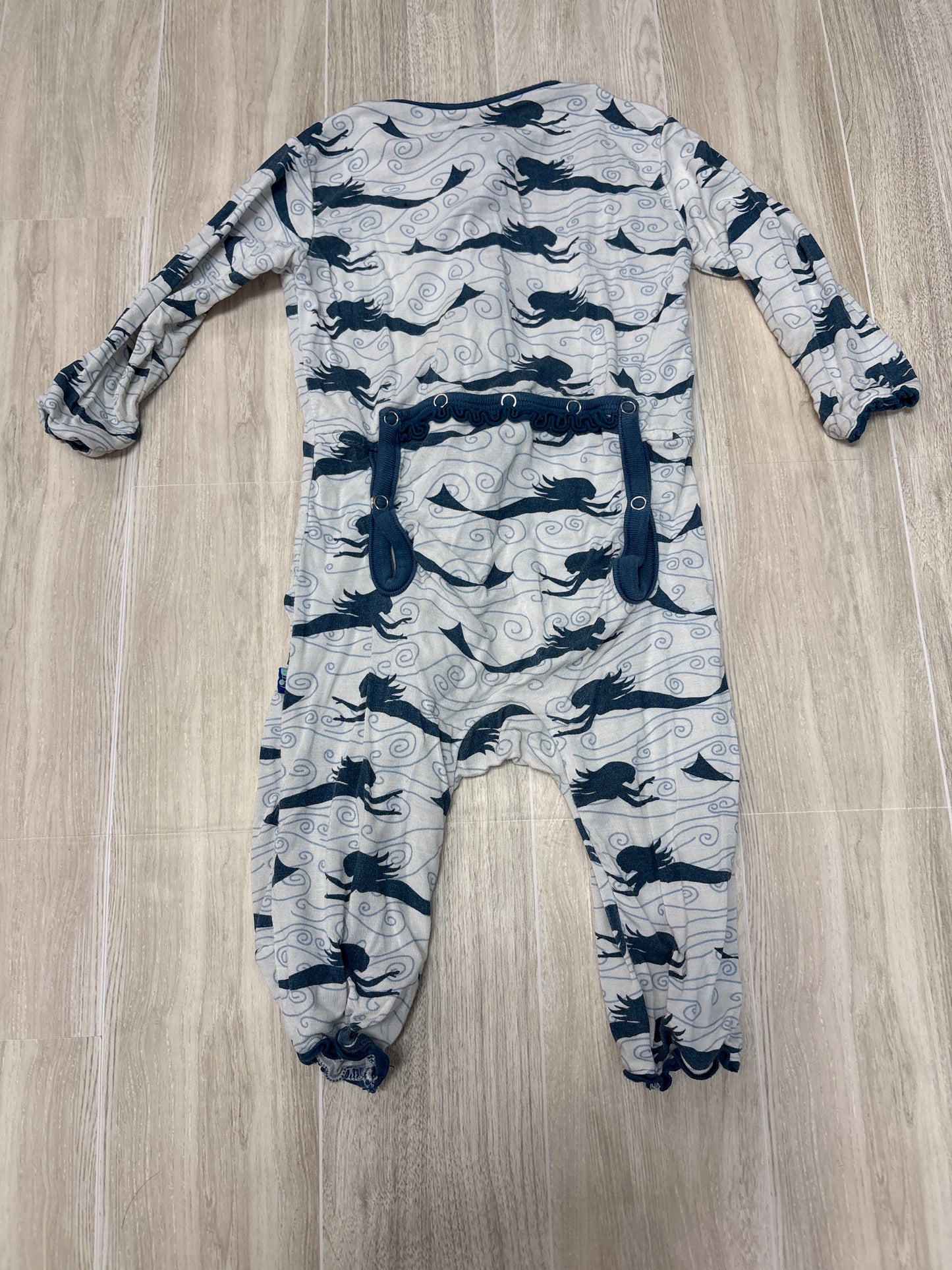 0-3m Kickee Pants Merimaid Romper - BLEMISH