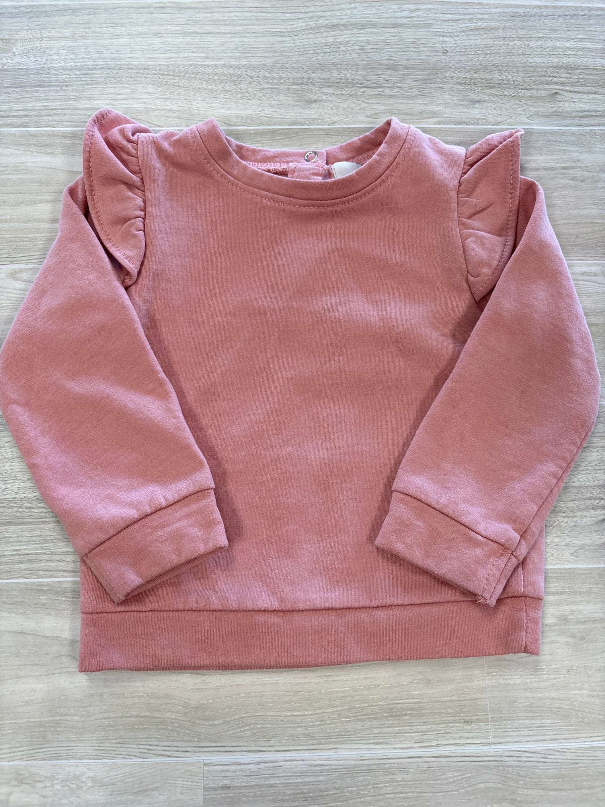 18m Mauve Ruffle Sleeve Crewneck