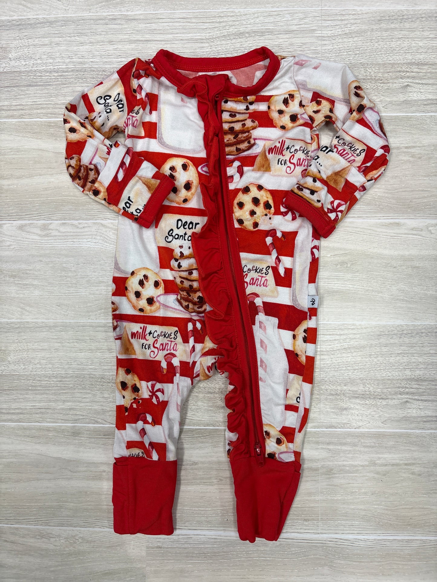 Preemie Birdie Bean Santa Milk n Cookies Pajama
