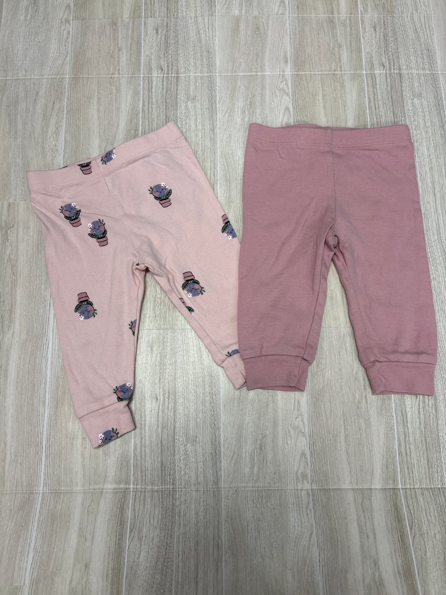 6m Pink/Earth Plant Legging 2 Pack