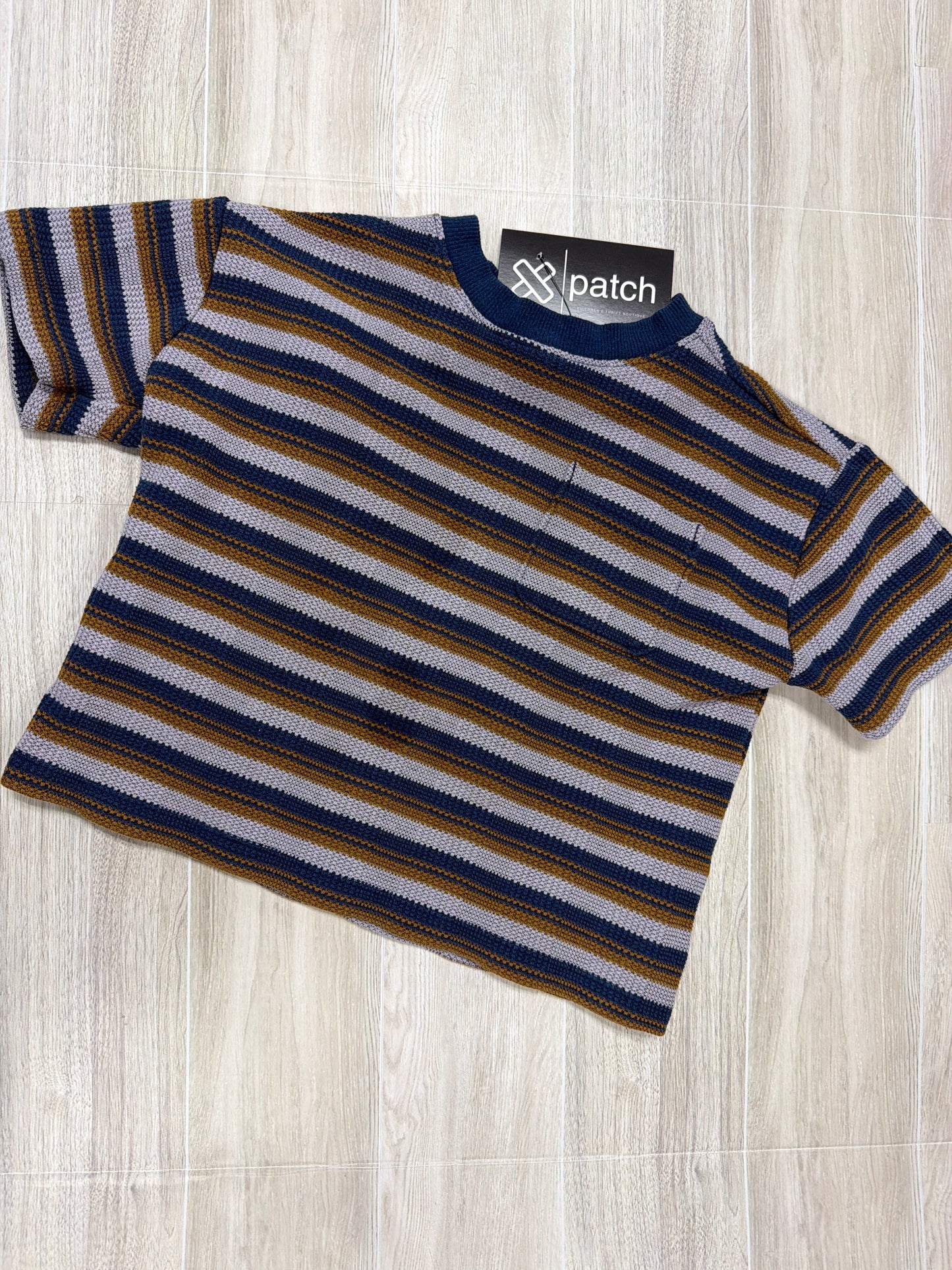 18-24m Knit Retro Striped Pocket Shirt
